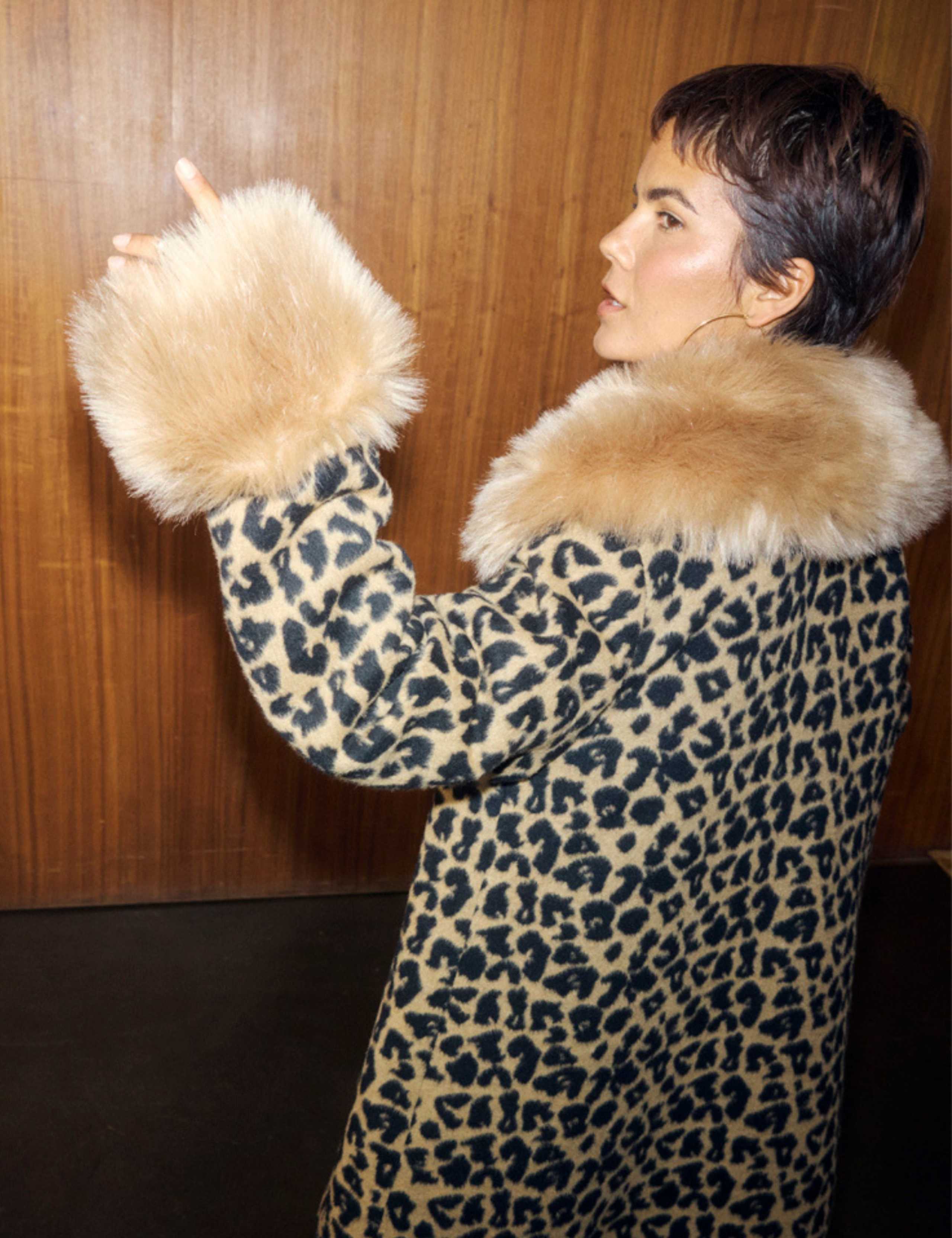 Faux Fur Leopard Print Coat 2 of 5