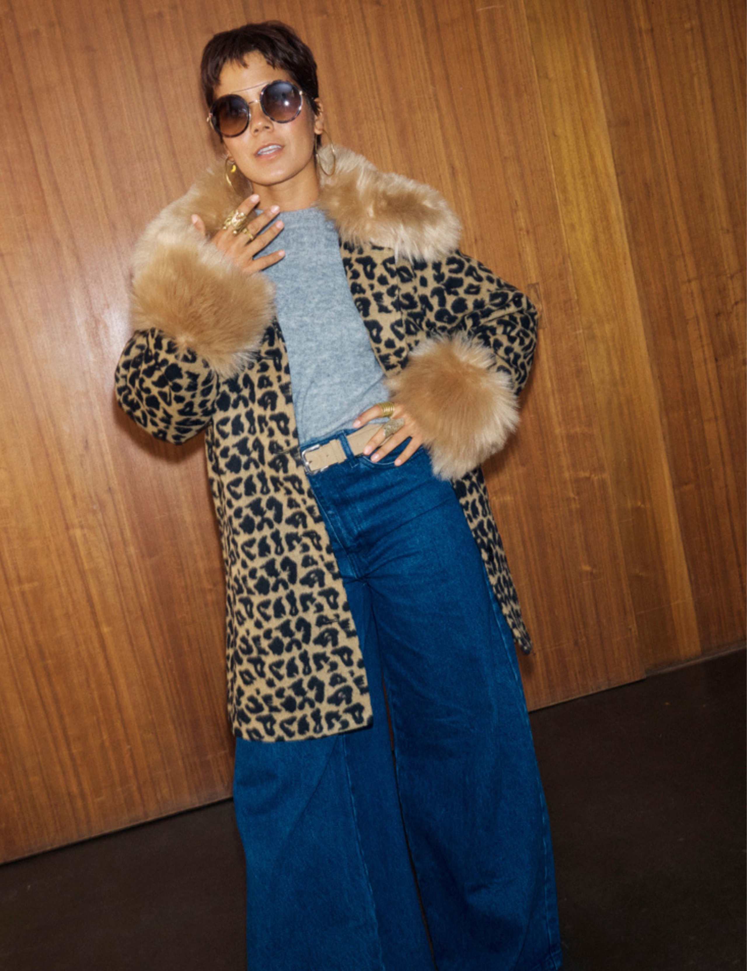 Faux Fur Leopard Print Coat 3 of 5