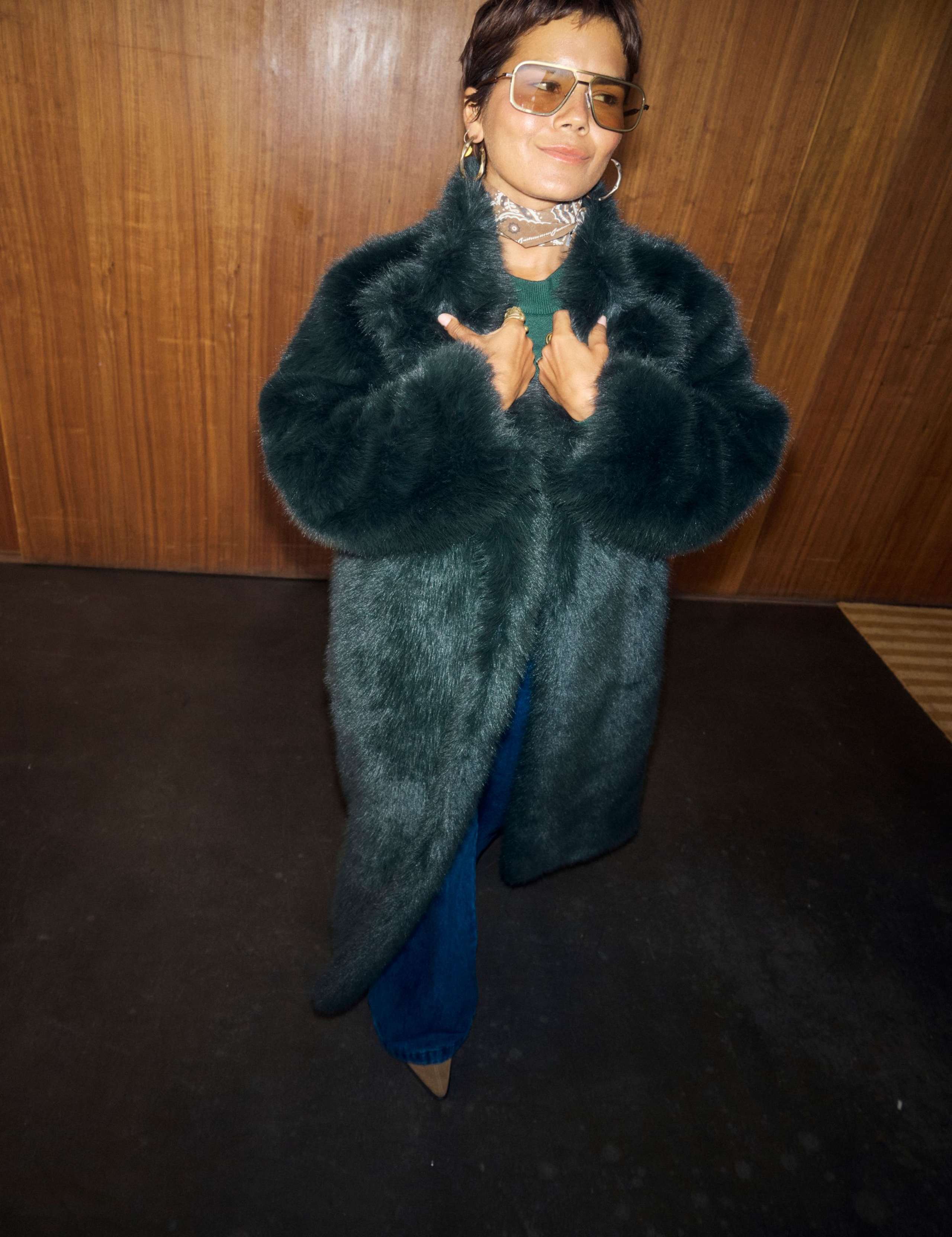 Faux Fur Collared Longline Coat 4 of 4