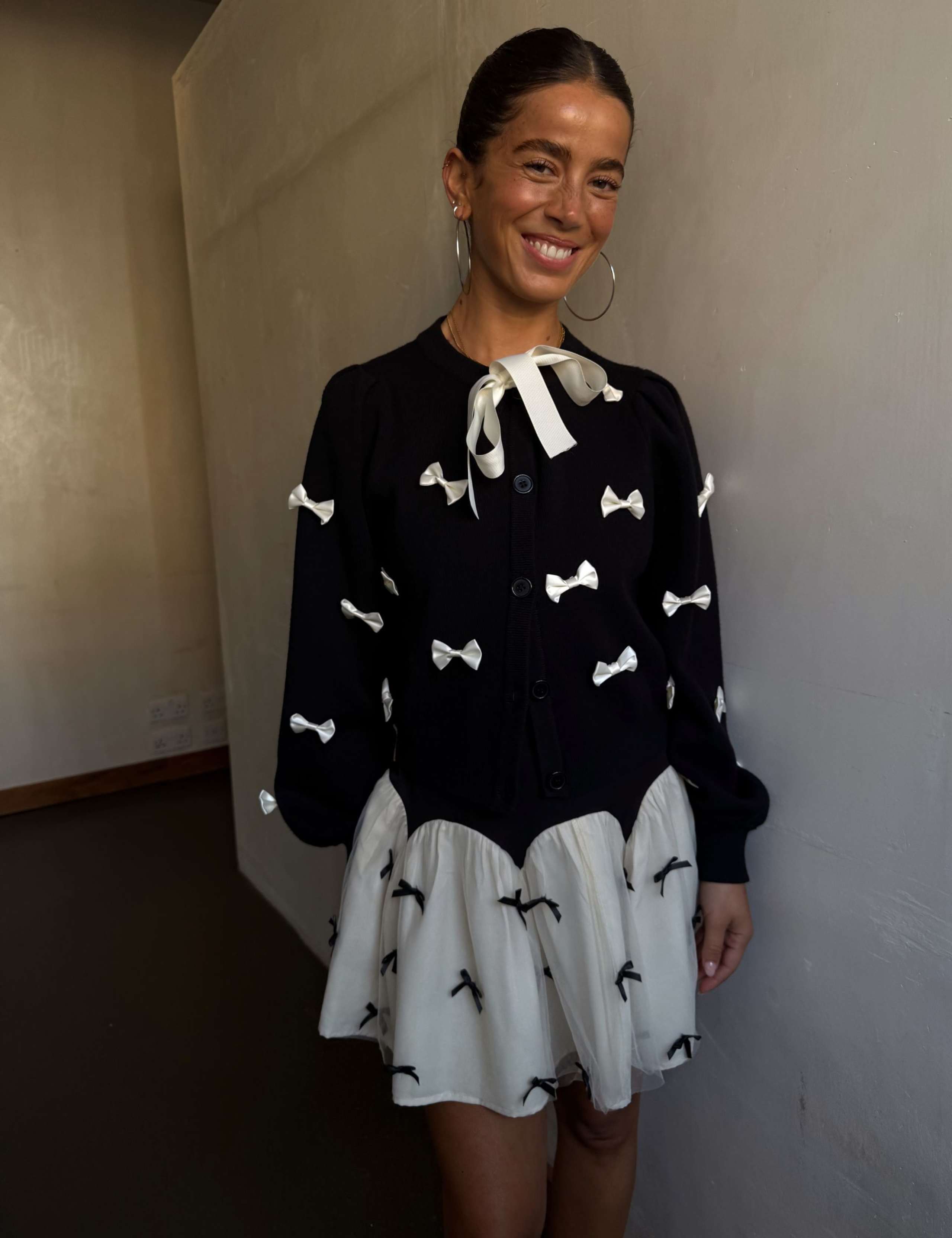 Embellished Bow Relaxed Cardigan 1 of 4