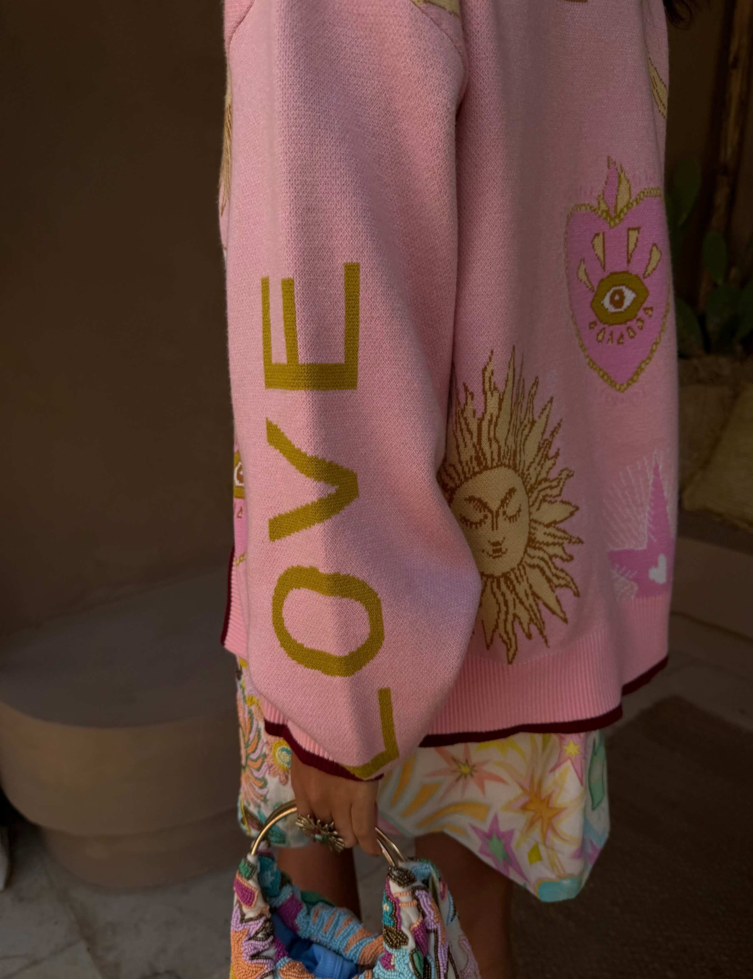 Celestial Jacquard V-Neck Relaxed Cardigan 5 of 5