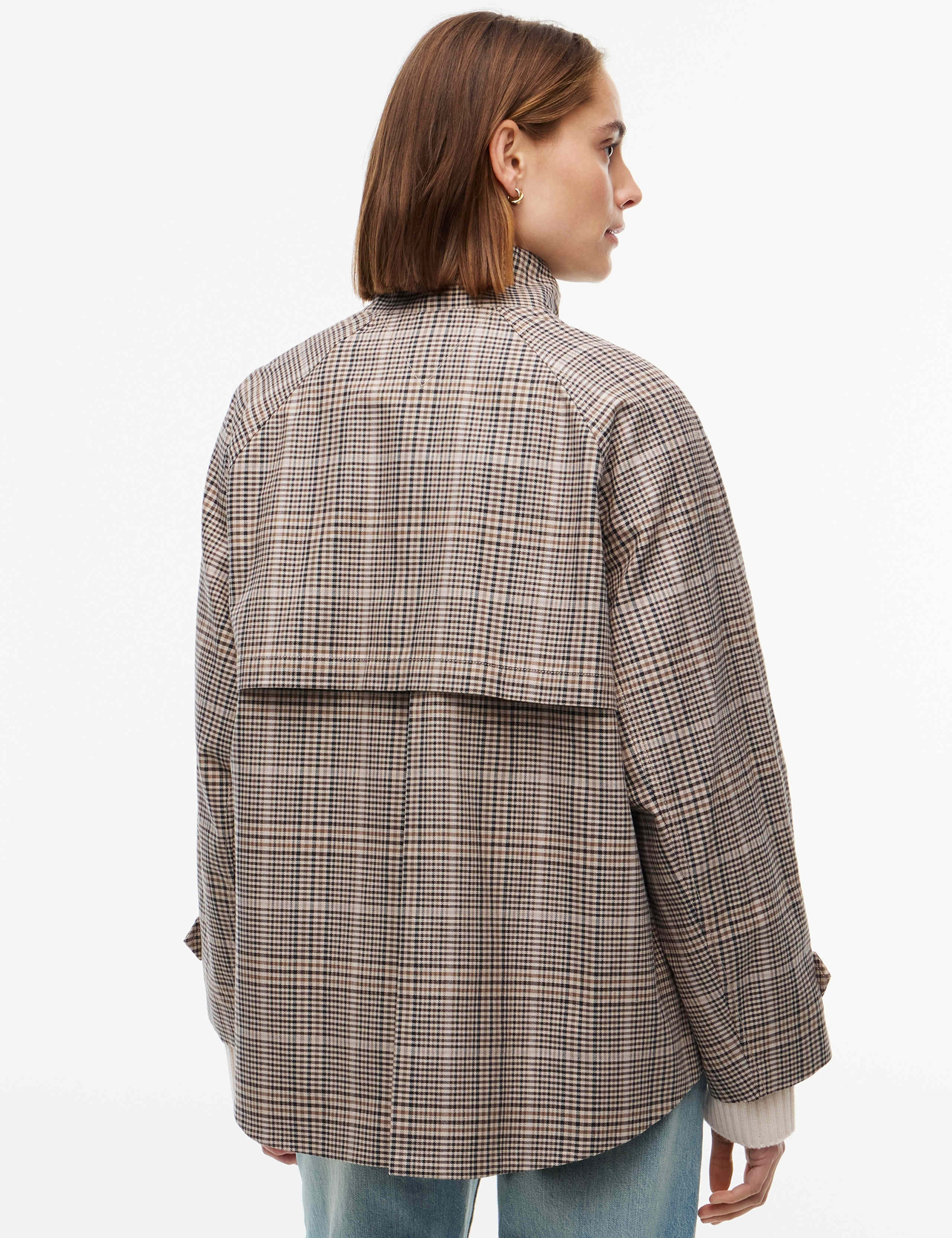 Pure Cotton Checked Cape Coat 3 of 5