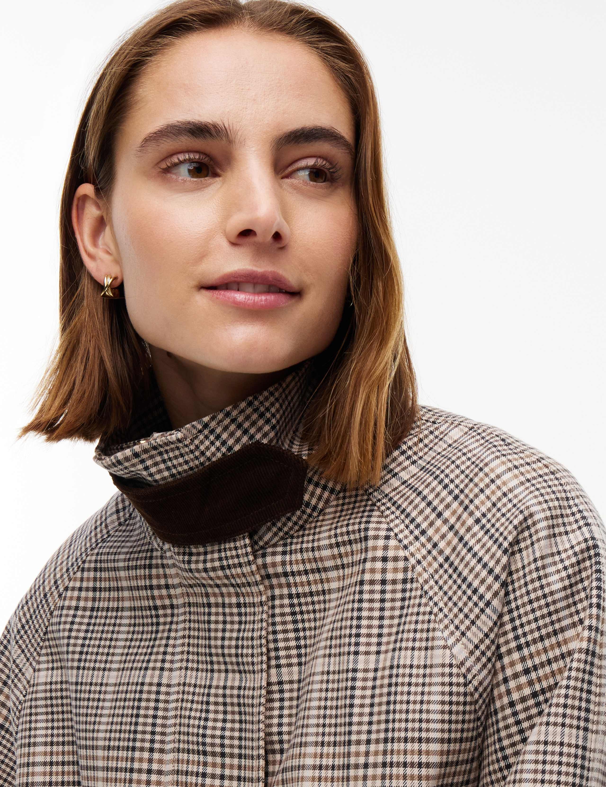 Pure Cotton Checked Cape Coat 5 of 5