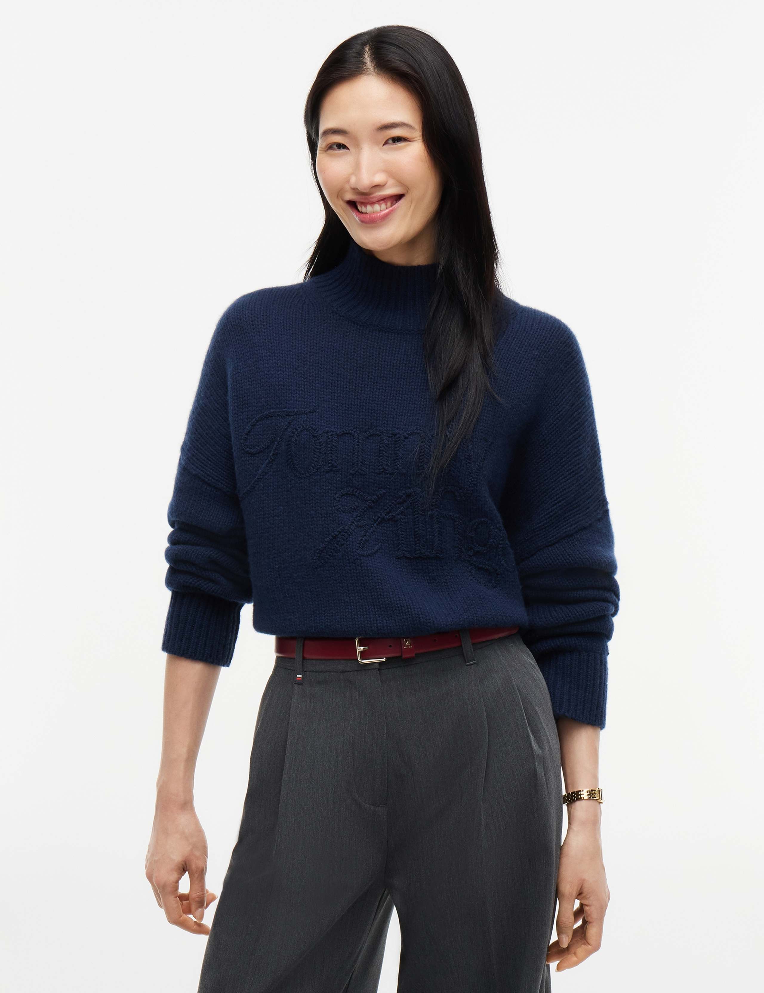Pure Wool Mock Neck Jumper 1 of 5
