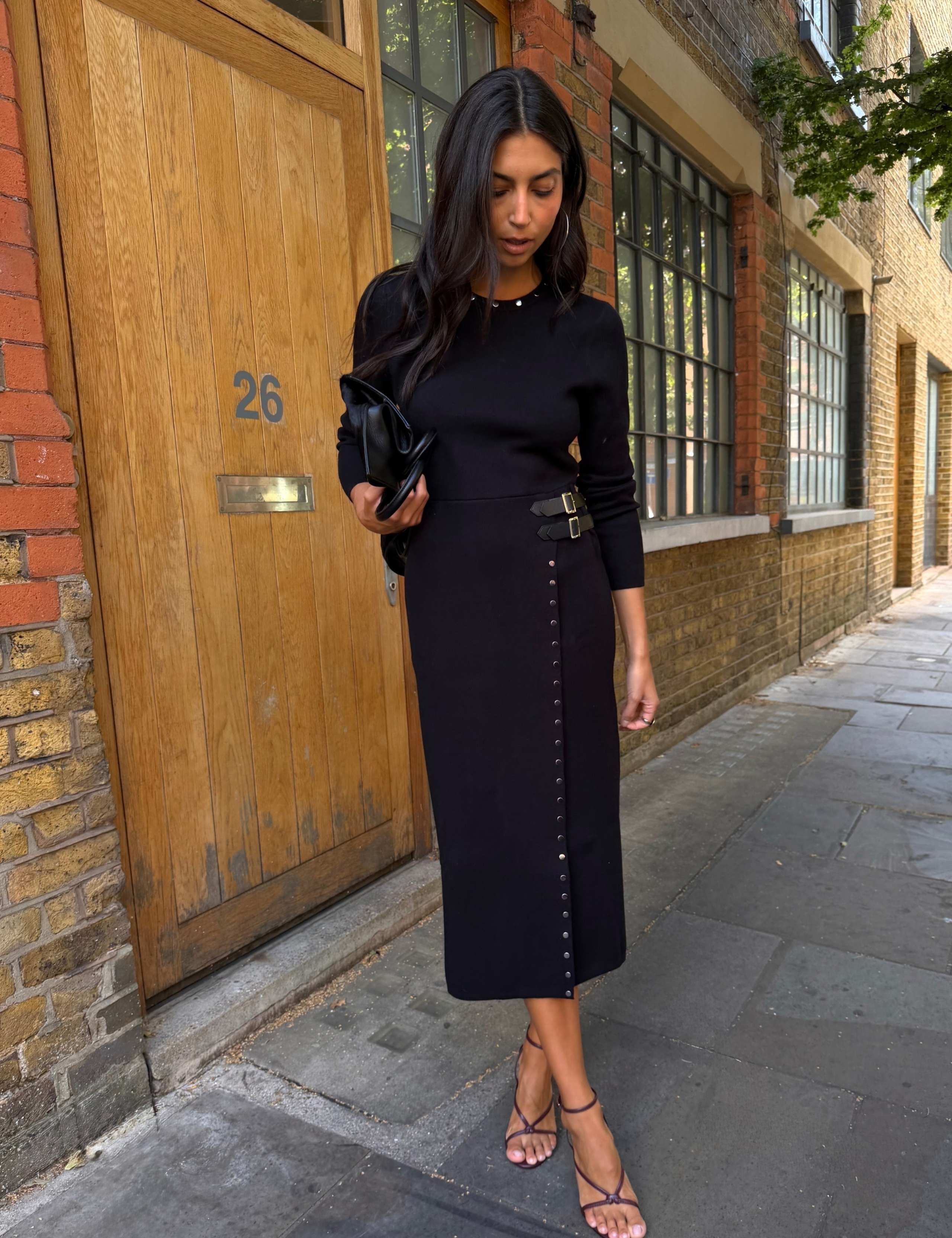 Round Neck Stud Detail Maxi Waisted Dress 3 of 5