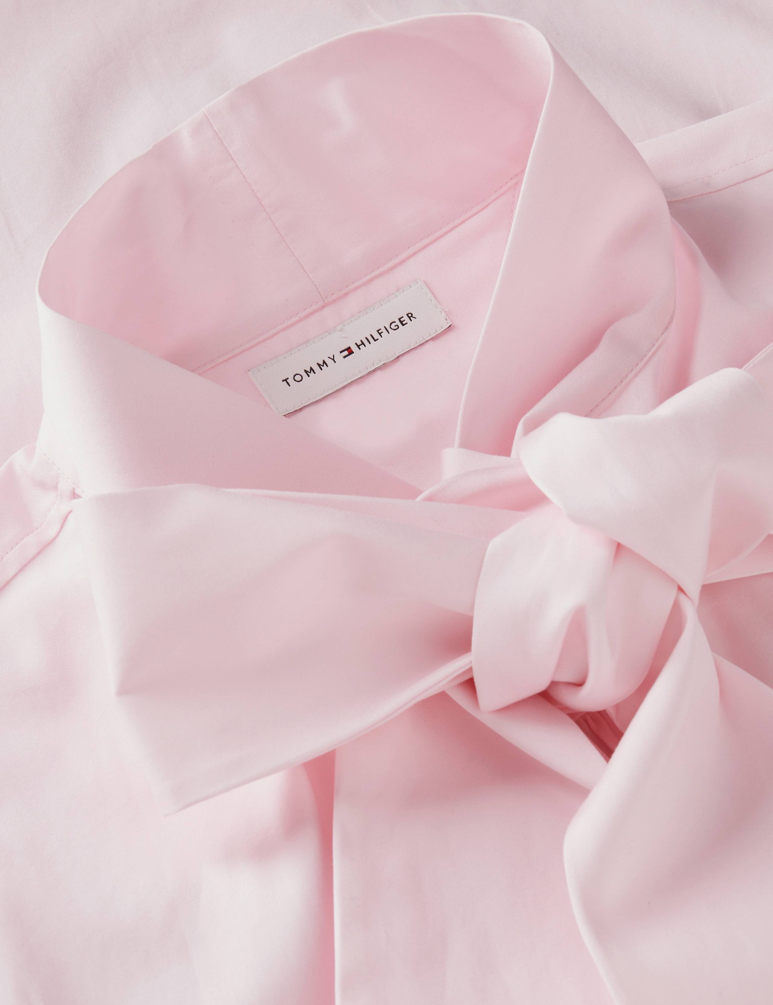 Pure Cotton Poplin Tie Neck Shirt 4 of 6