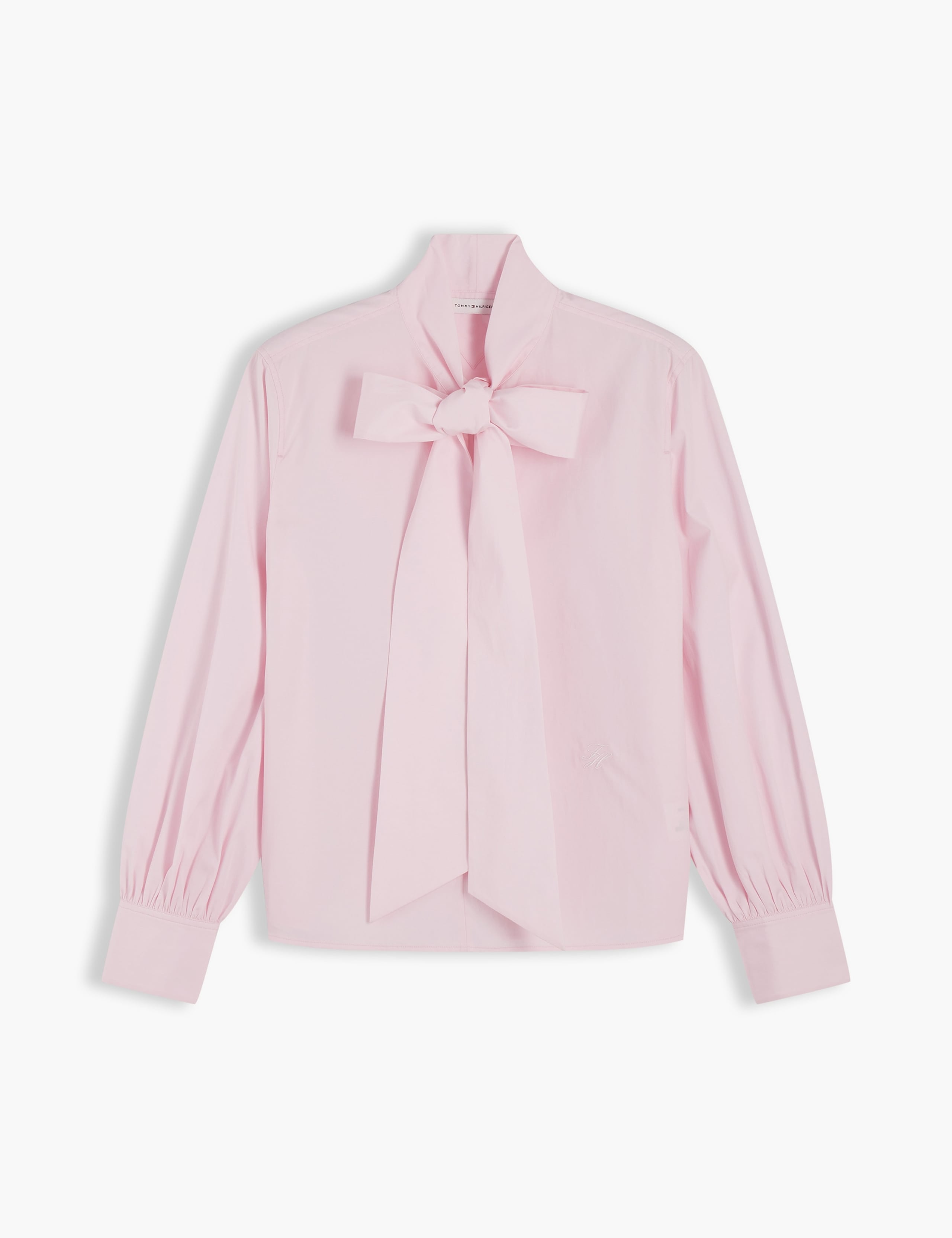 Pure Cotton Poplin Tie Neck Shirt 2 of 6
