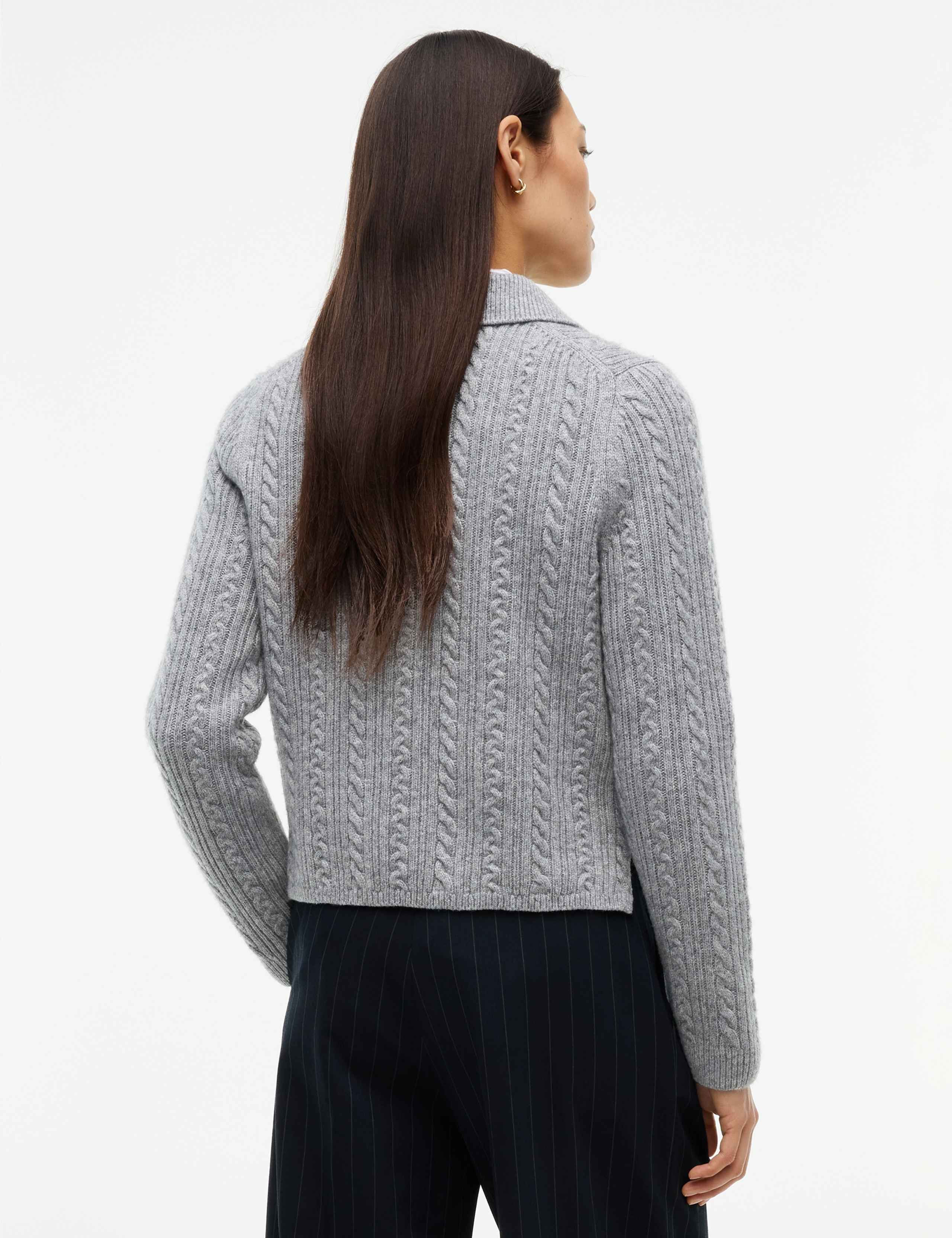 Wool Blend Cable Knit Collared Jumper 5 of 5