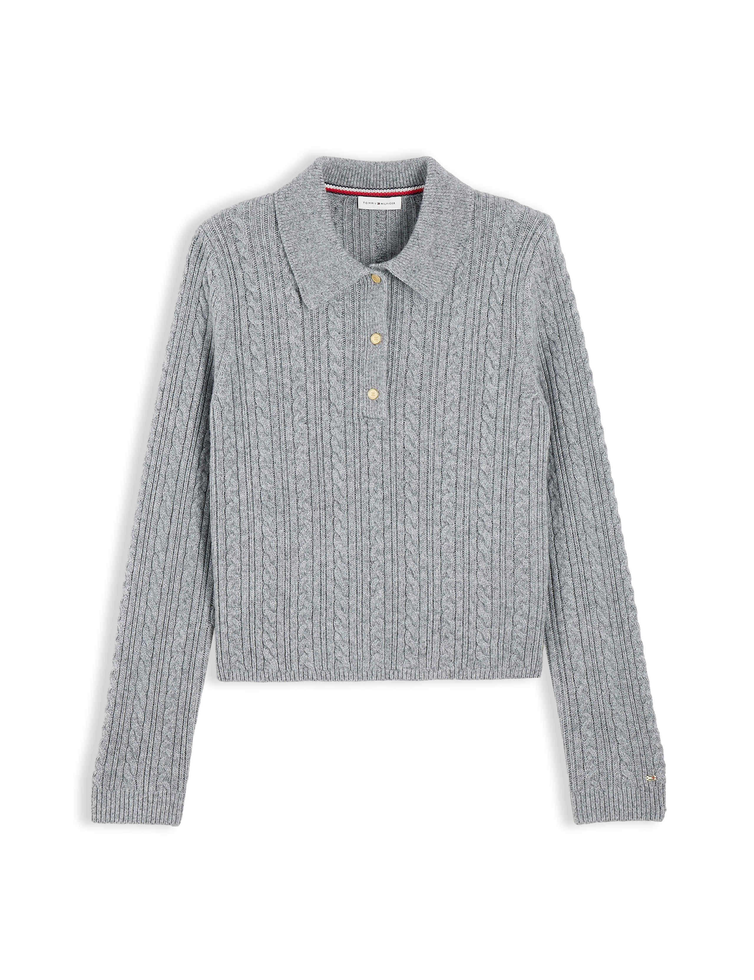Wool Blend Cable Knit Collared Jumper 2 of 5