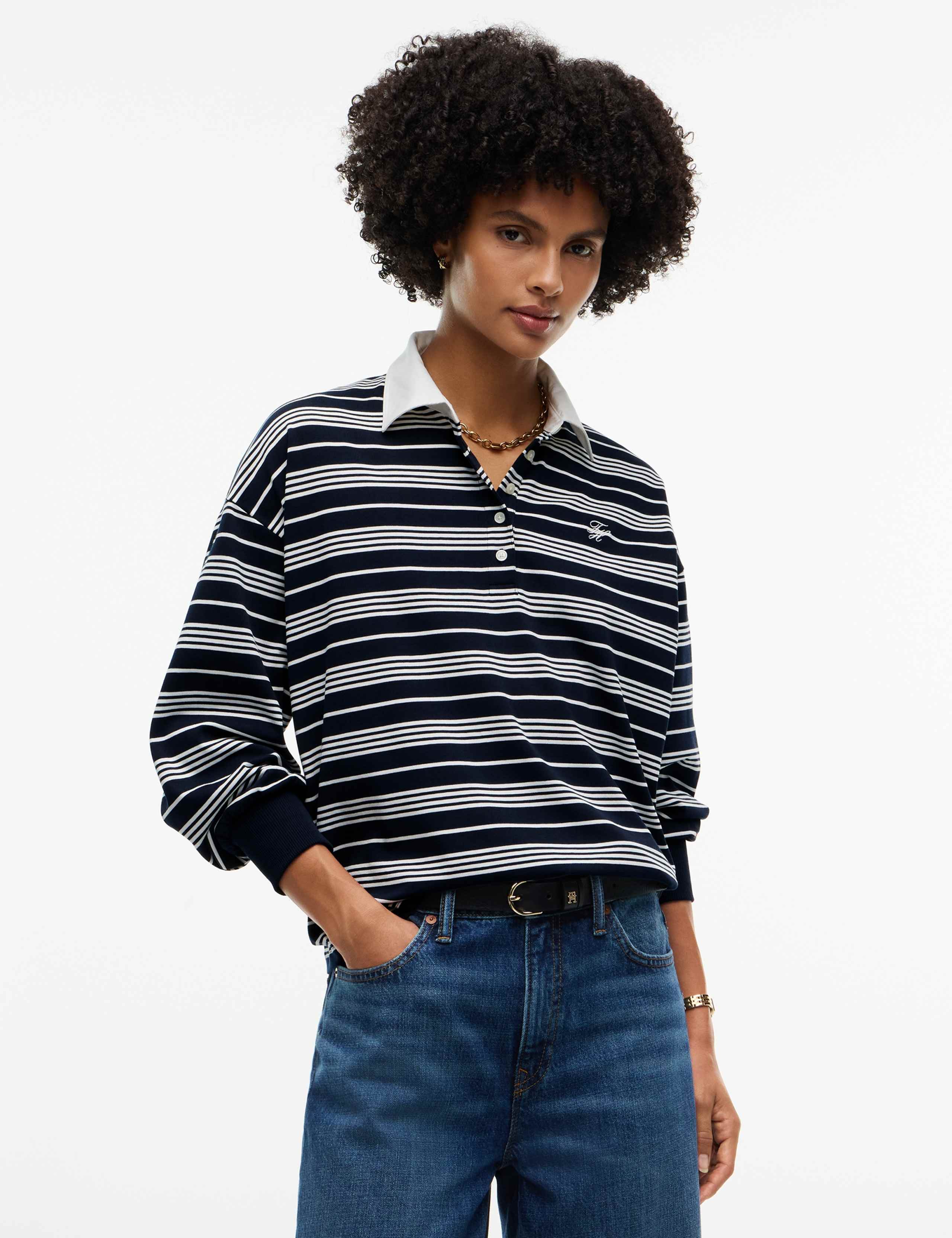 Pure Cotton Striped Rugby Shirt 1 of 5