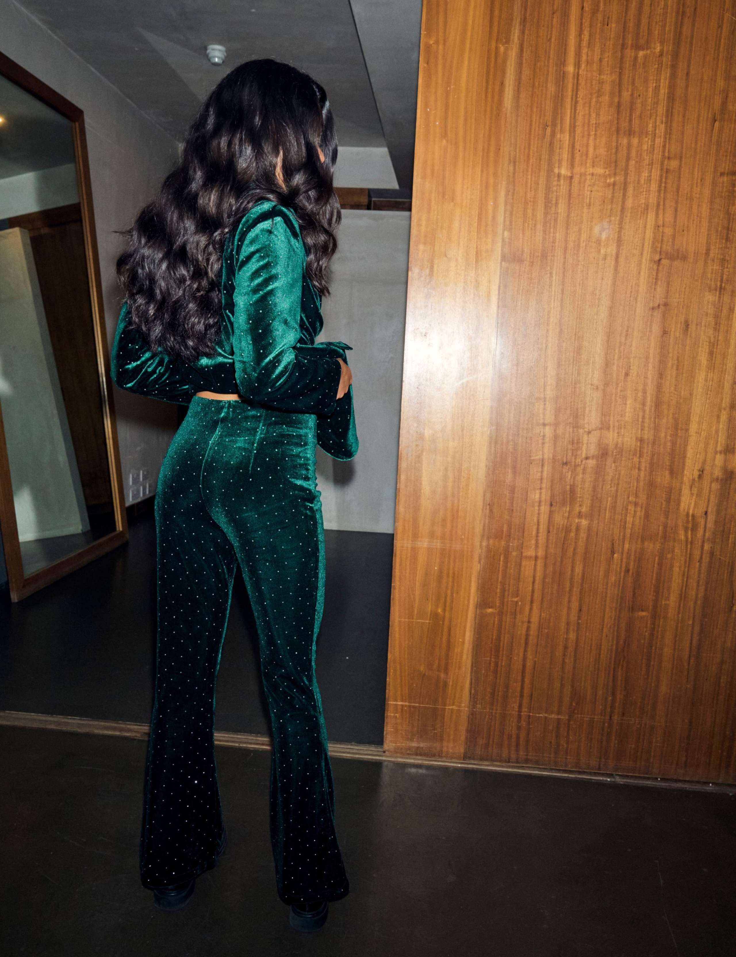 Velvet Diamanté Slim Fit Trousers 4 of 5