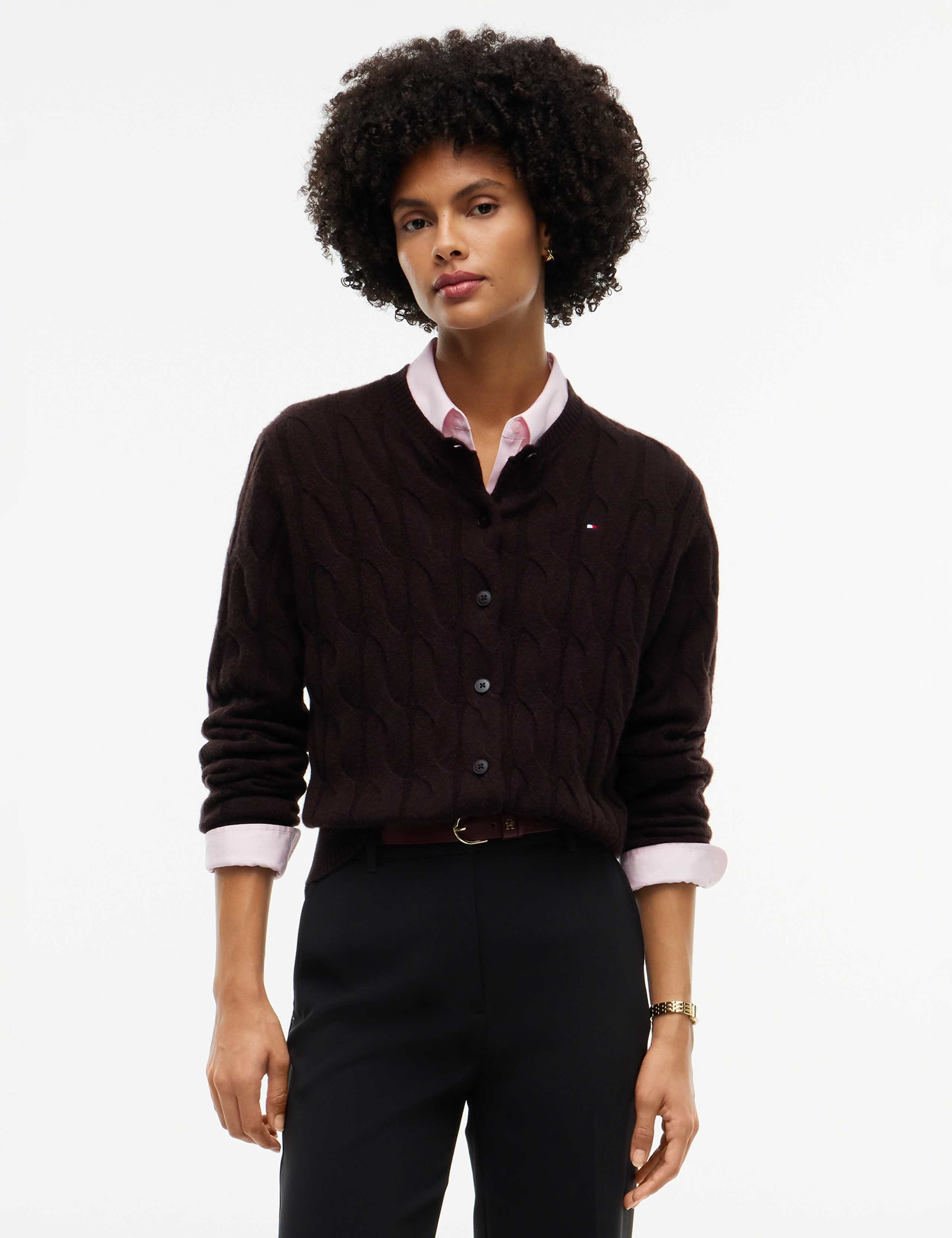 Pure Wool Cable Knit Cardigan 1 of 5