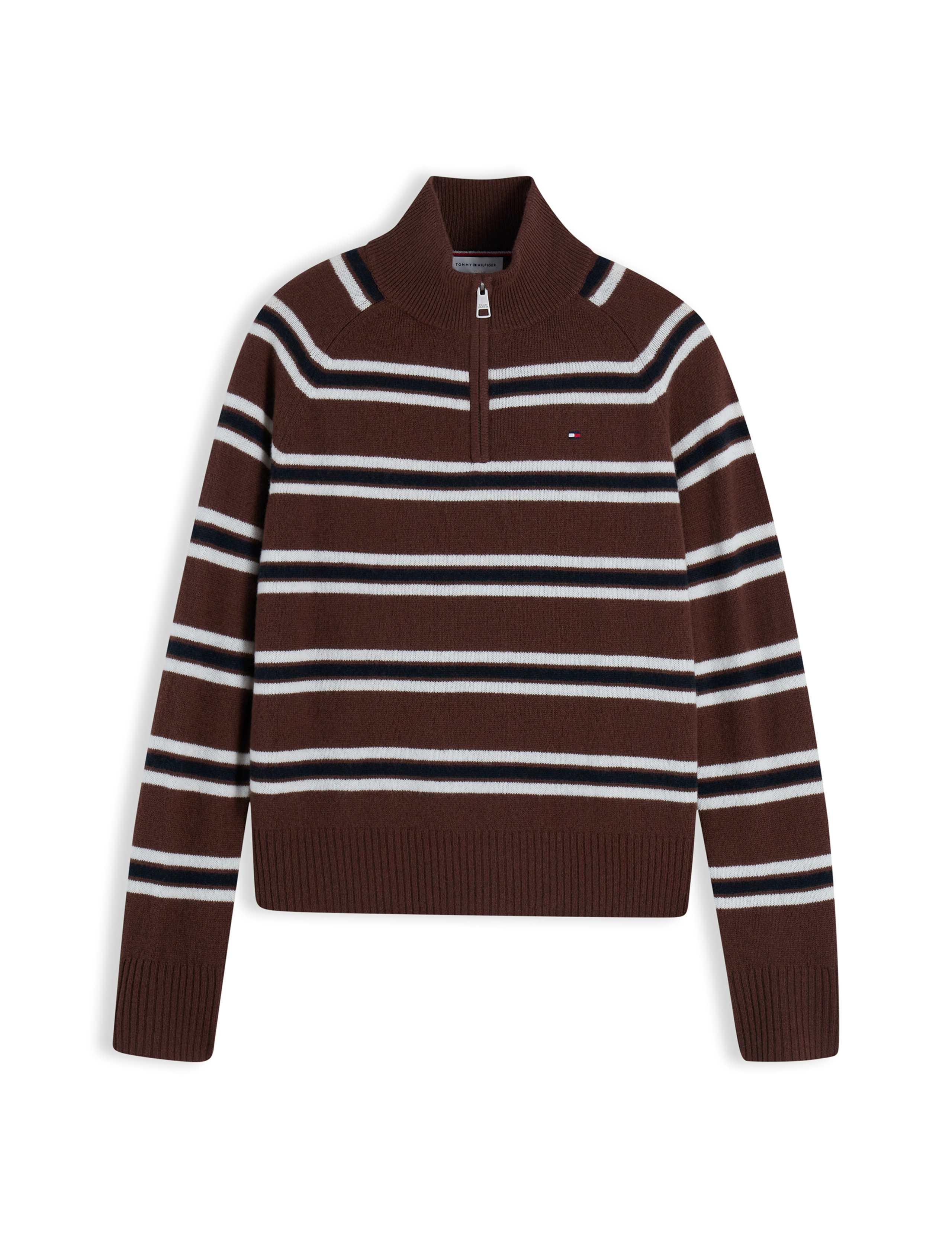 Pure Wool Striped Half Zip Jumper 2 of 5