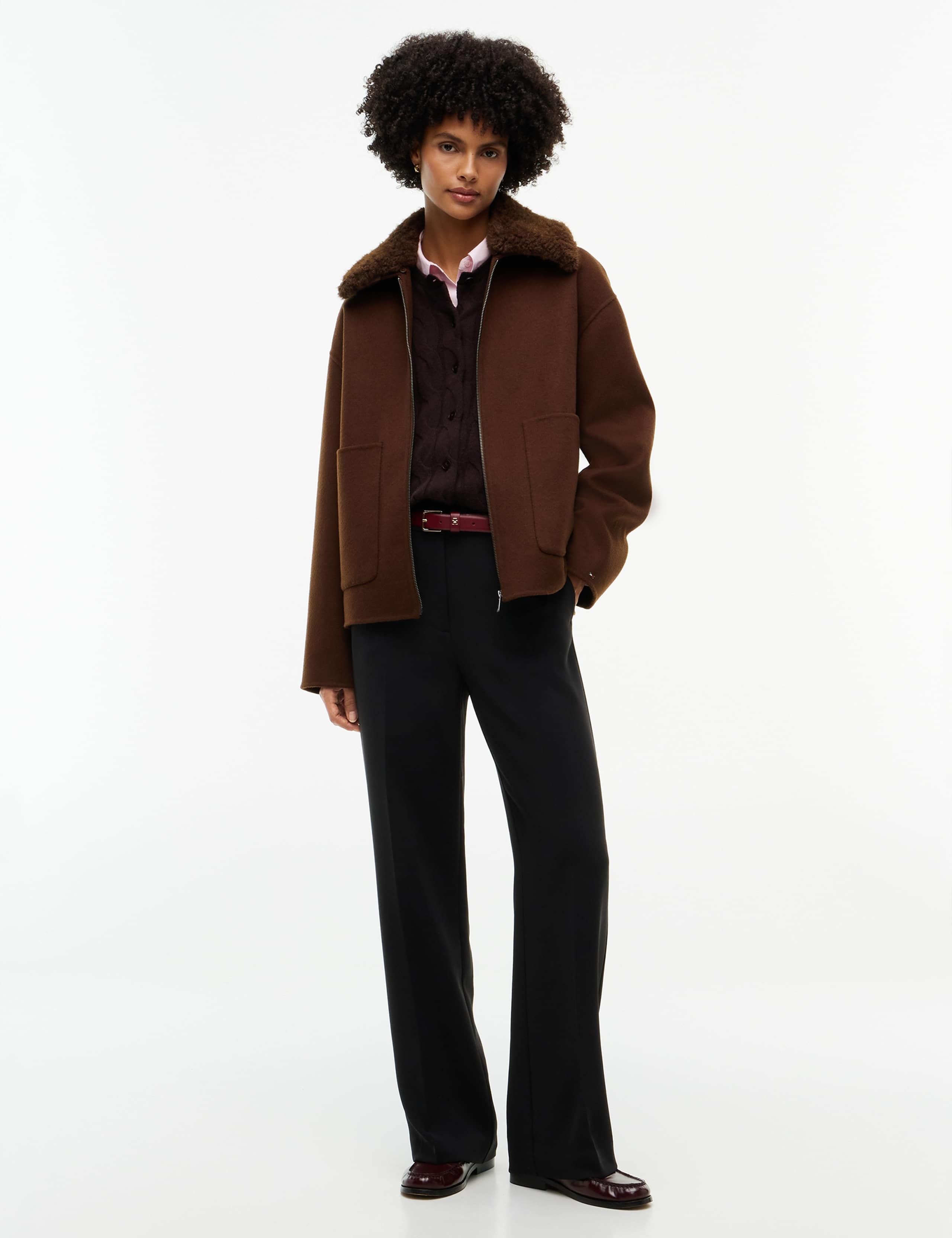 Wool Rich Collared Zip-Through Bomber Jacket 3 of 5