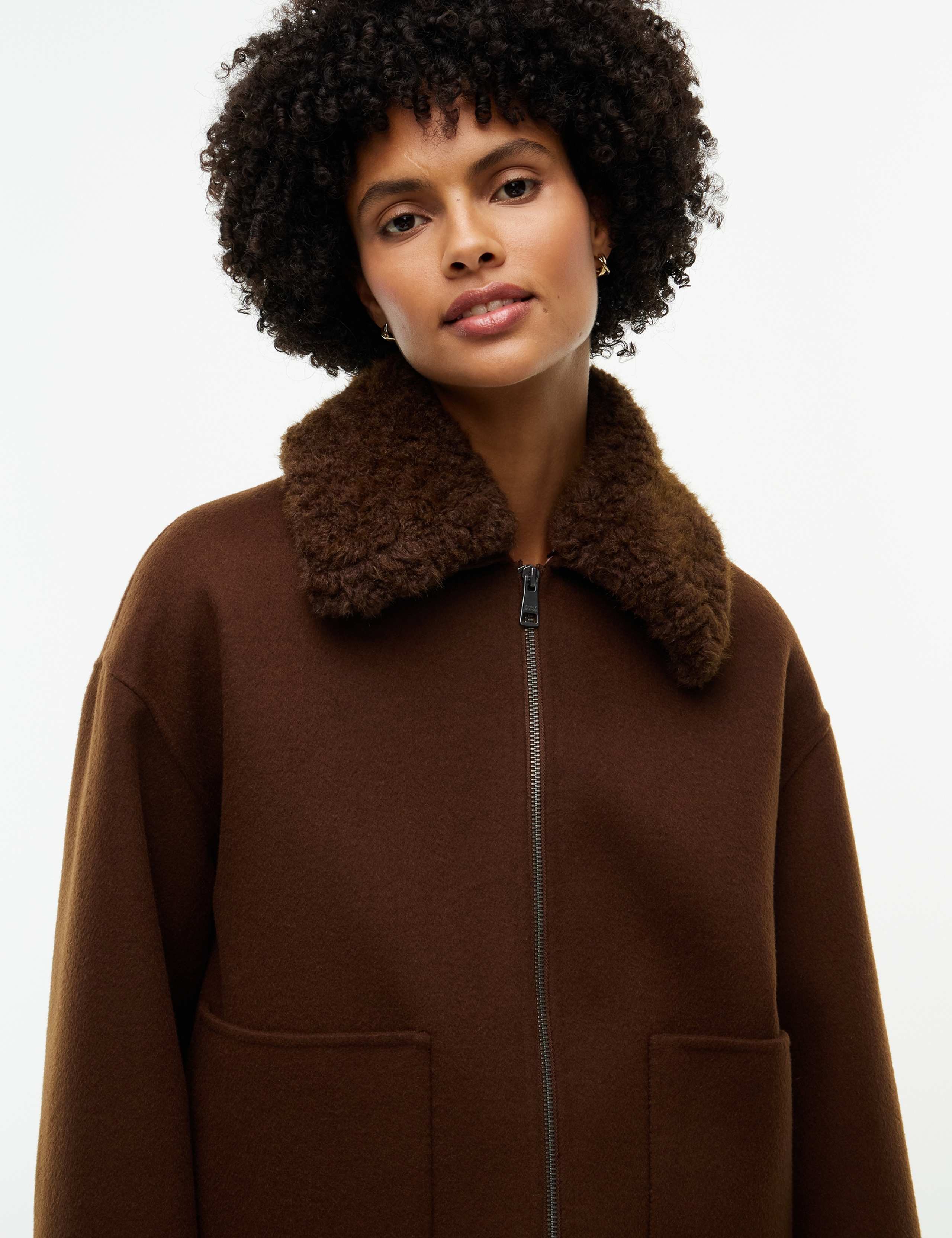 Wool Rich Collared Zip-Through Bomber Jacket 5 of 5