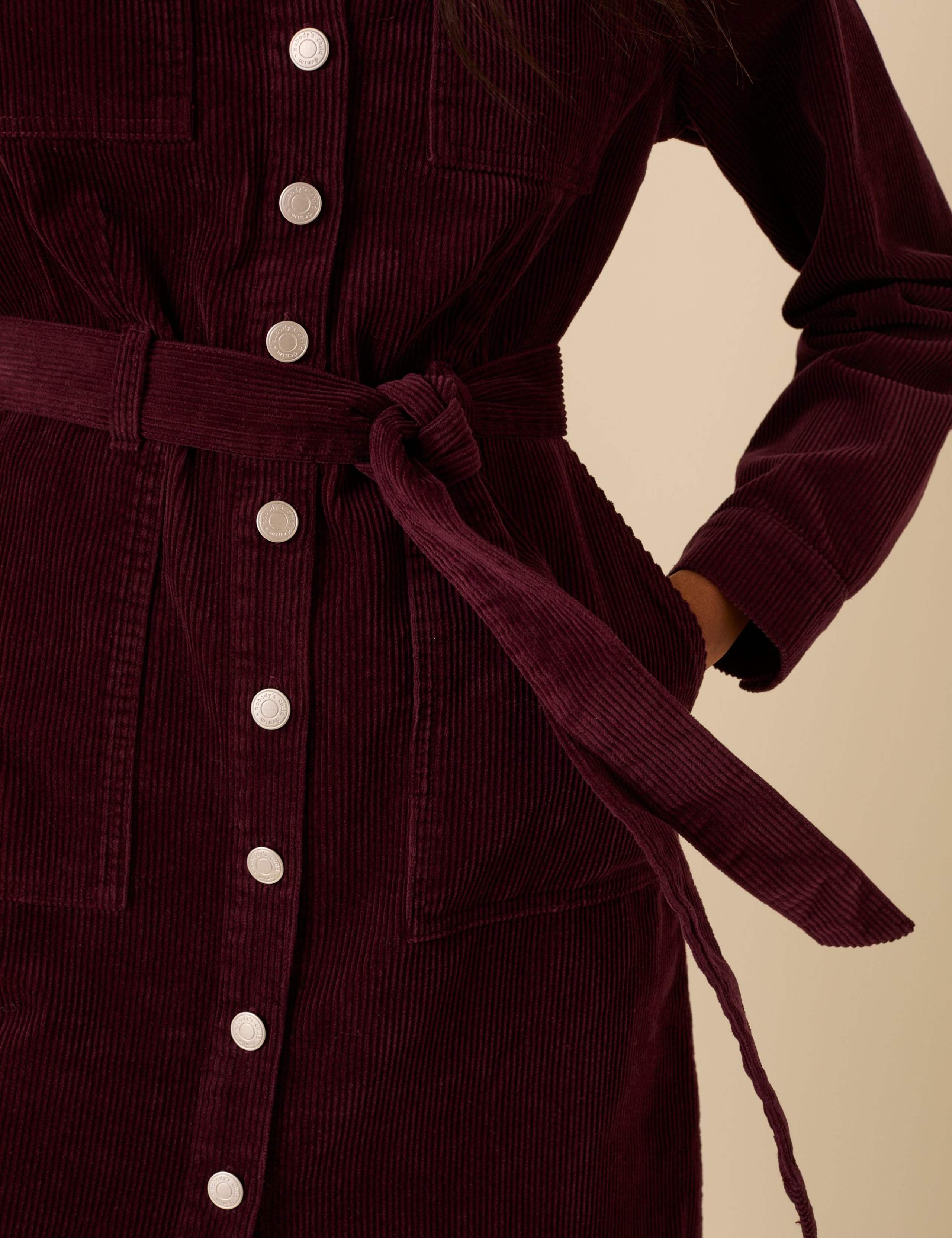 Pure Cotton Cord Midi Shirt Dress 4 of 5