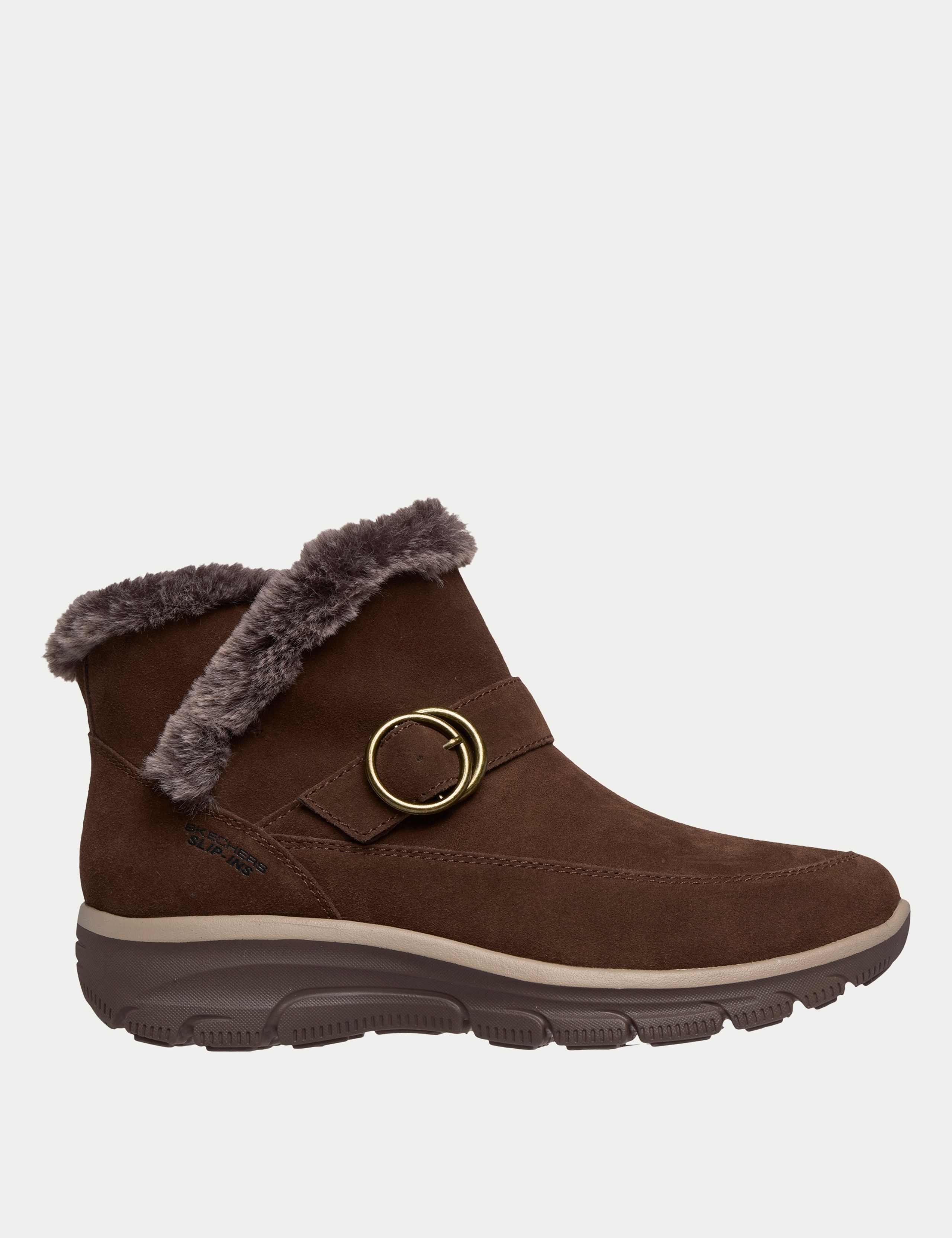 Easy Going Suede Faux Fur Lining Ankle Boots 1 of 5