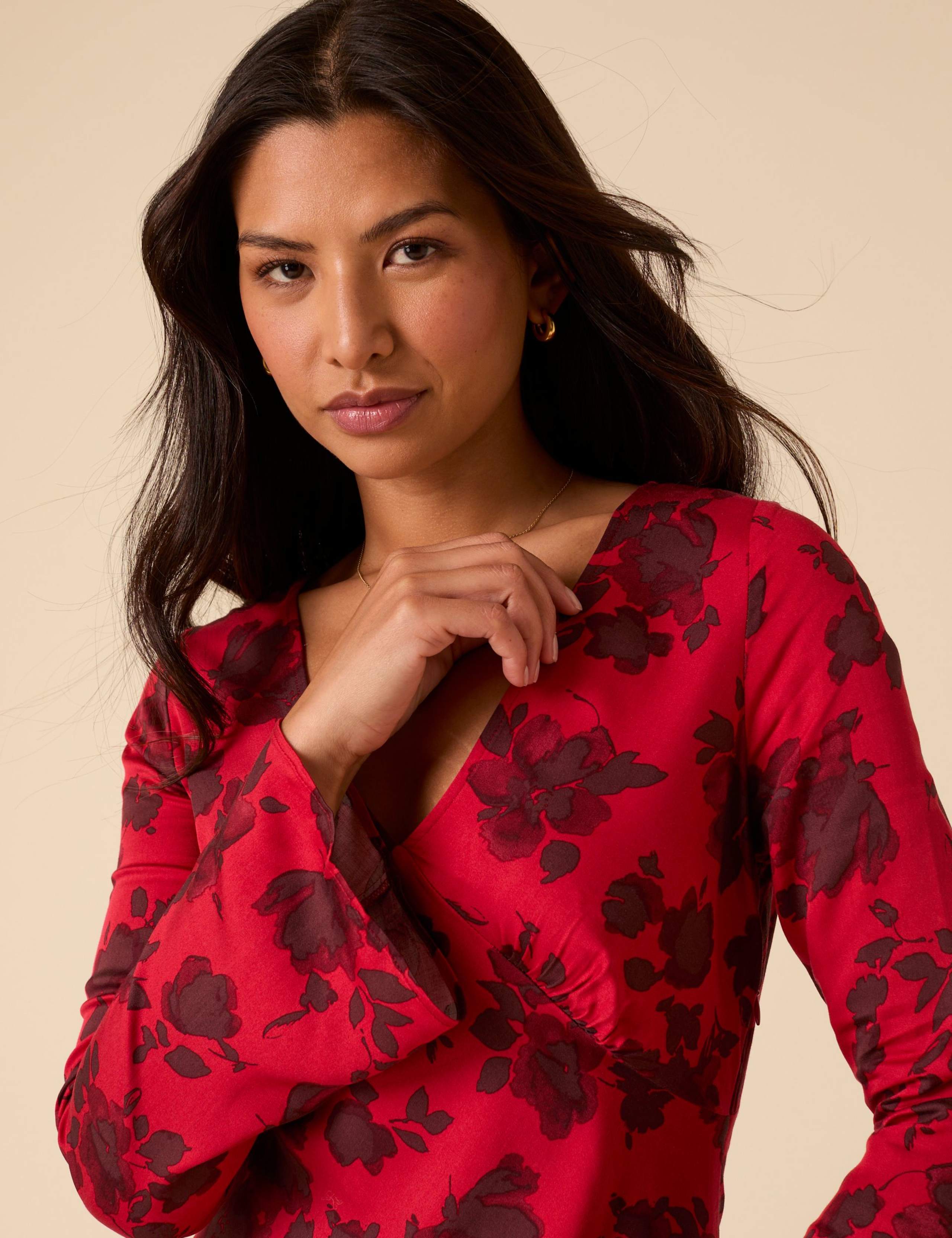 Floral V-Neck Midi Tea Dress 5 of 5