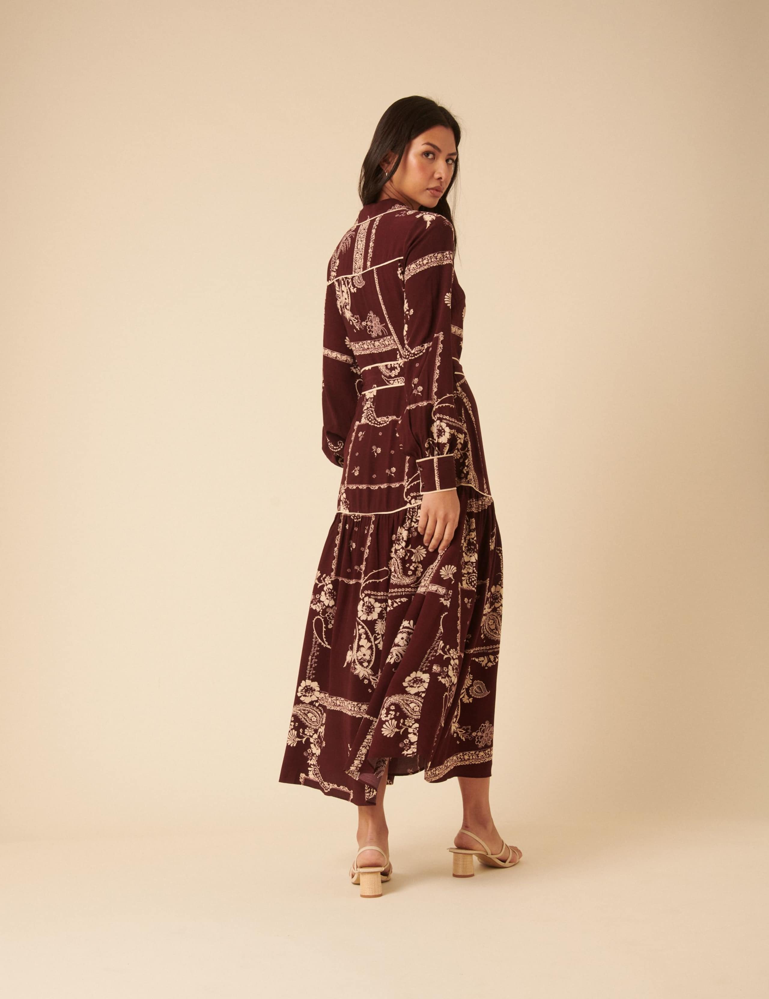 Floral Collared Belted Midi Shirt Dress 2 of 5