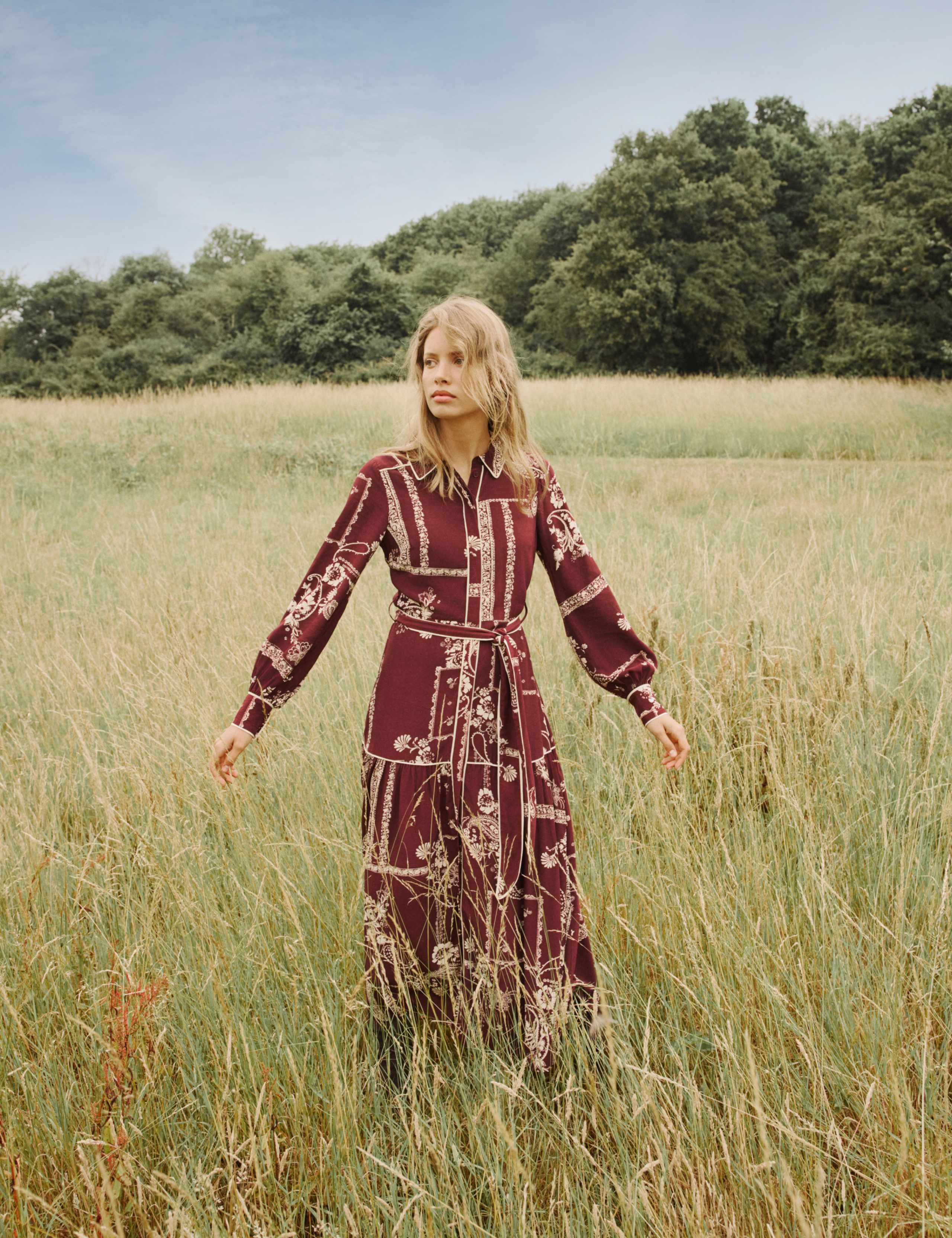 Floral Collared Belted Midi Shirt Dress 6 of 6