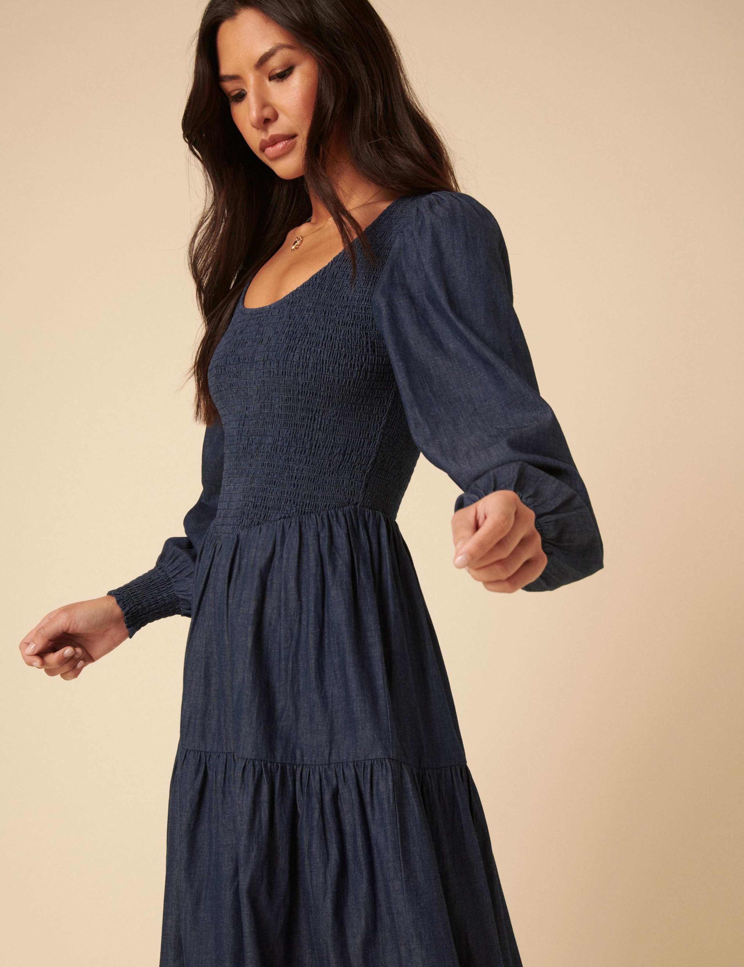 Pure Cotton Midaxi Tiered Dress 3 of 5