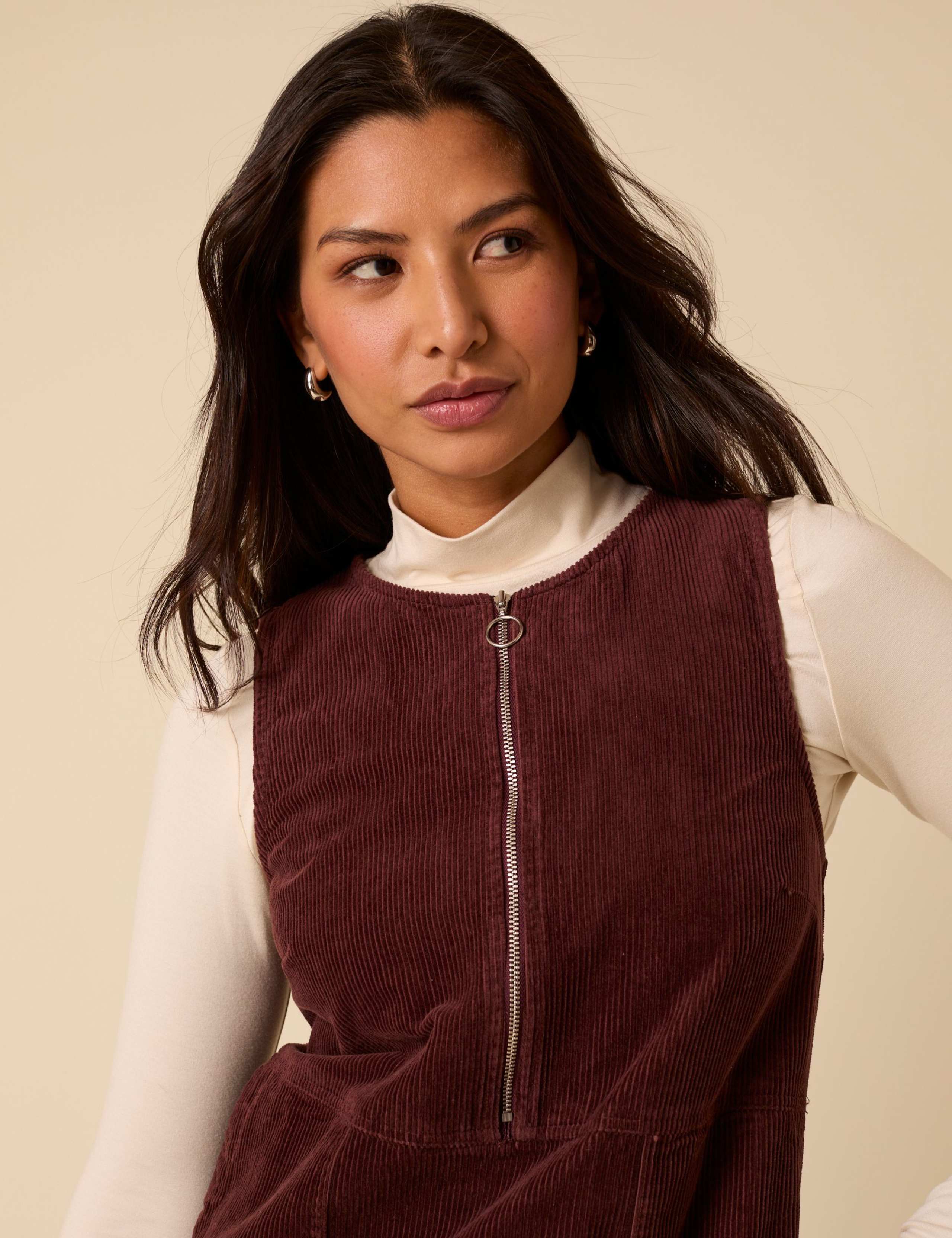 Pure Cotton Zip Detail Pinafore Mini Dress 5 of 5