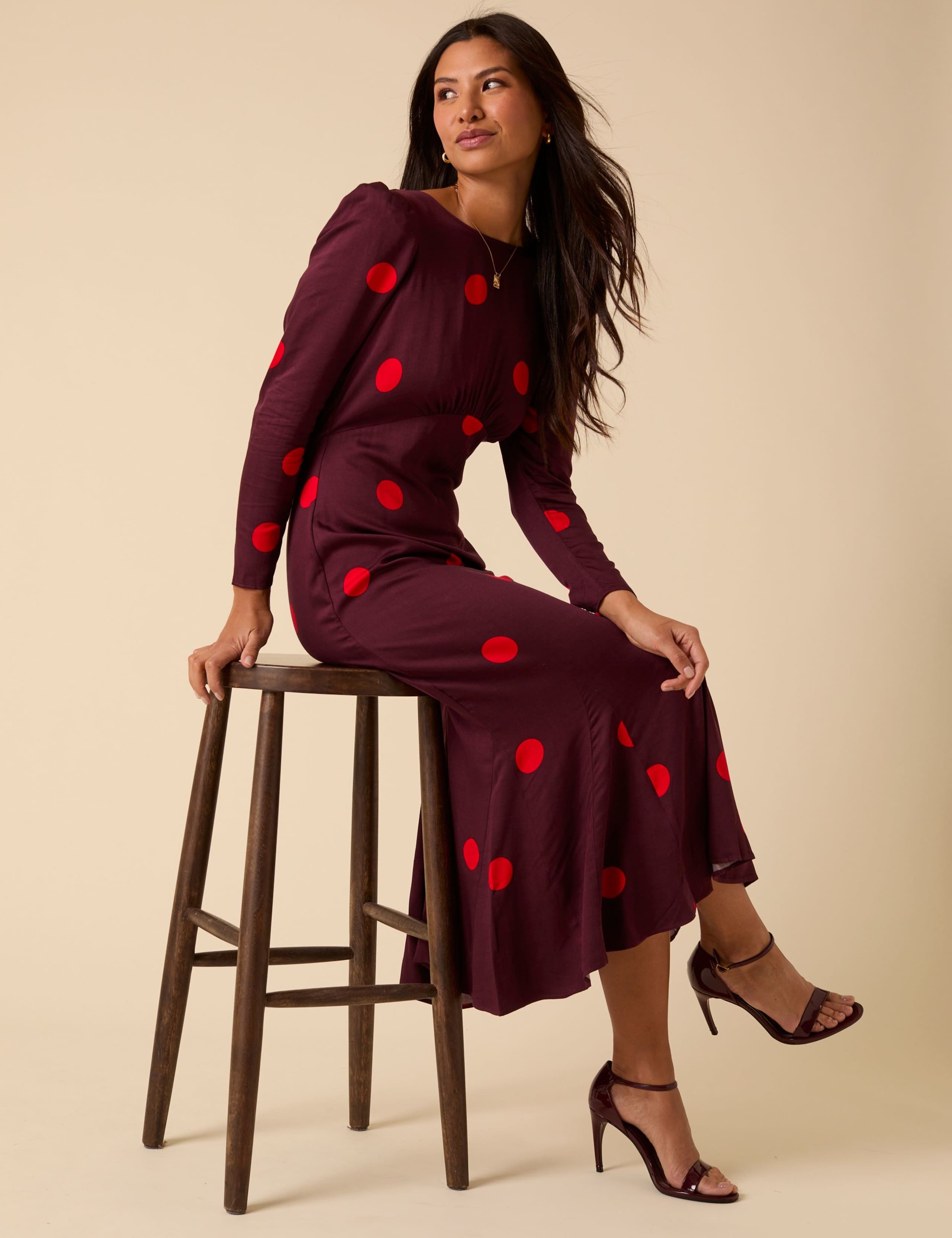 Polka Midi Tea Dress 4 of 5
