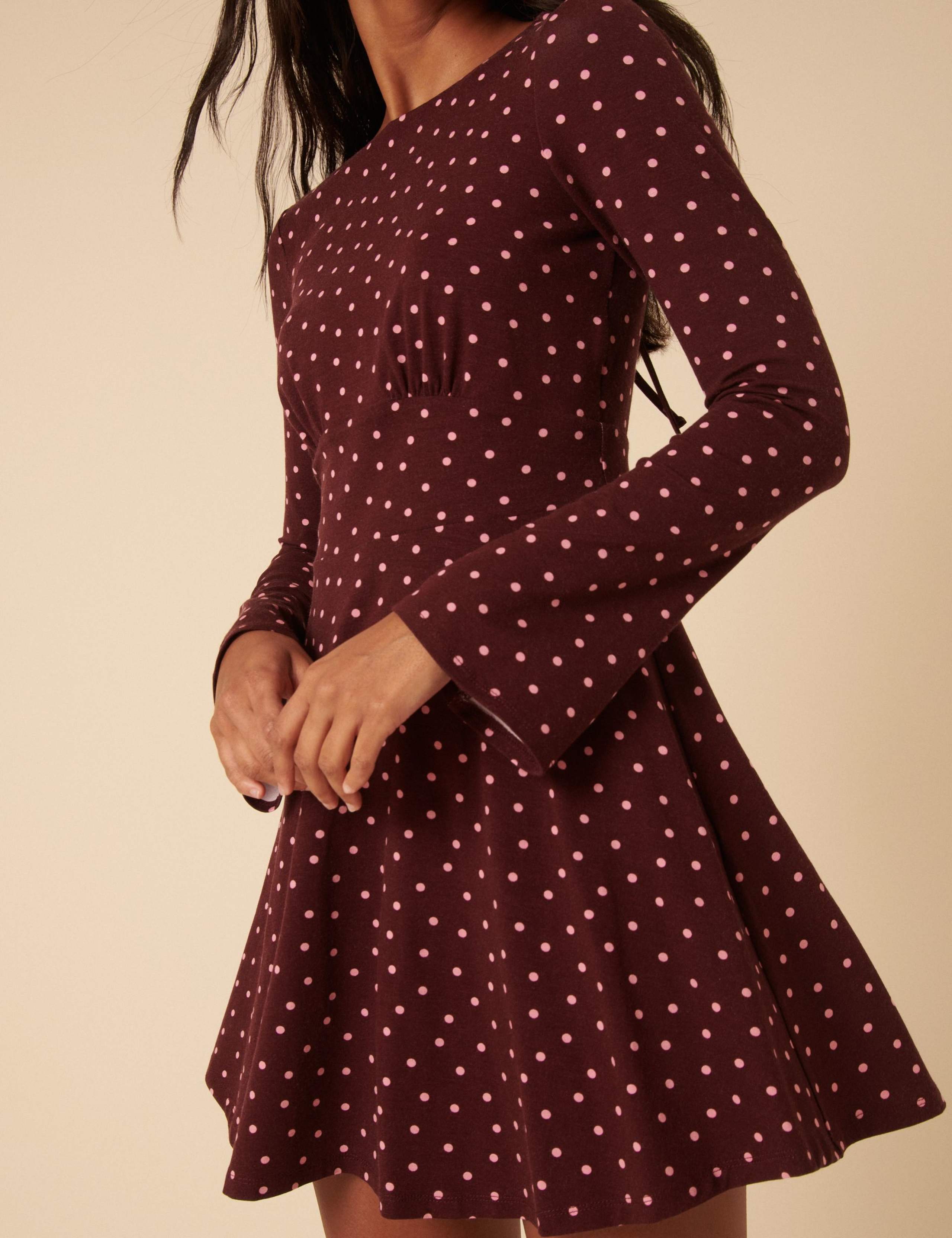 Polka Dot Mini Skater Dress 5 of 5
