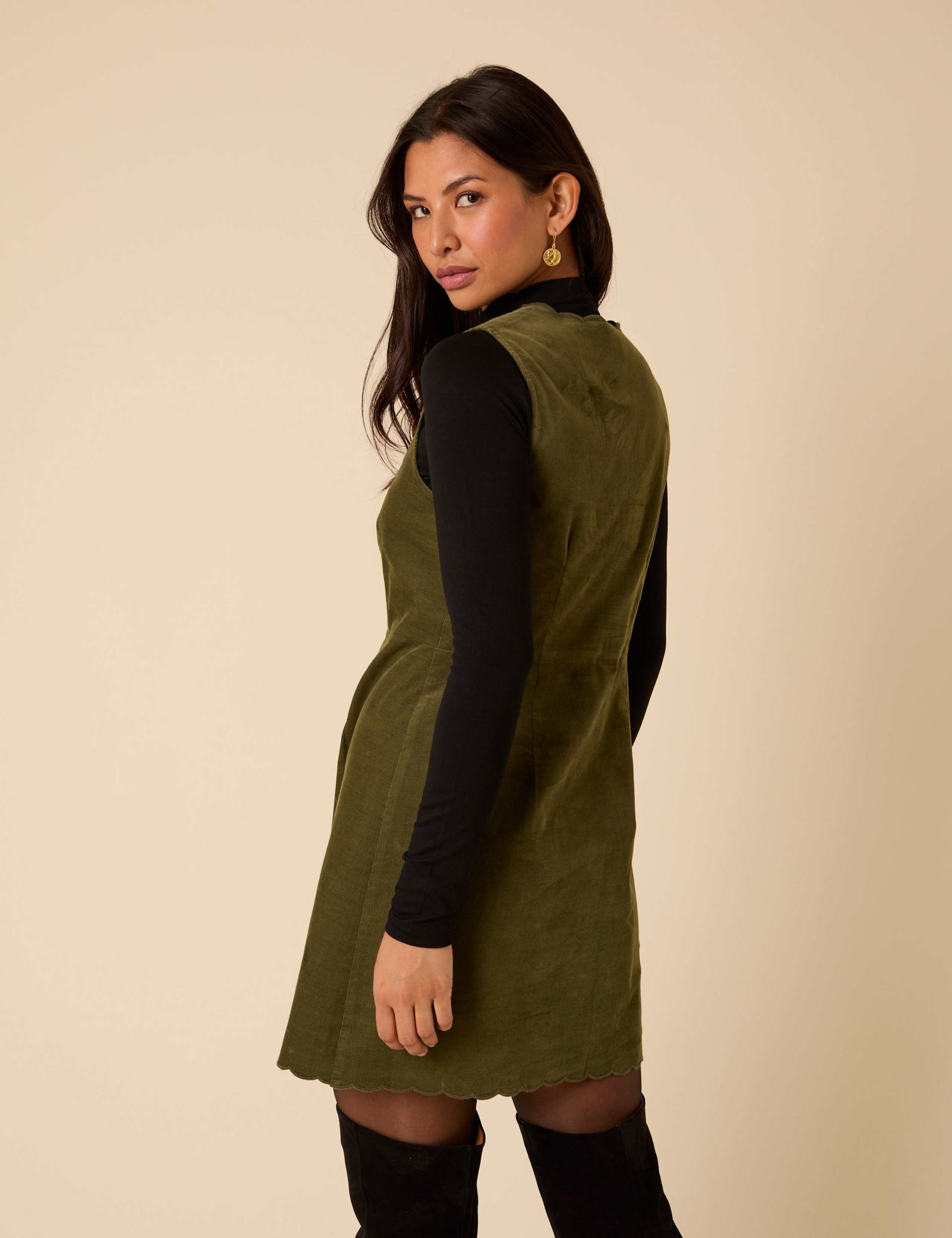 Pure Cotton Cord Mini Shift Dress 2 of 5