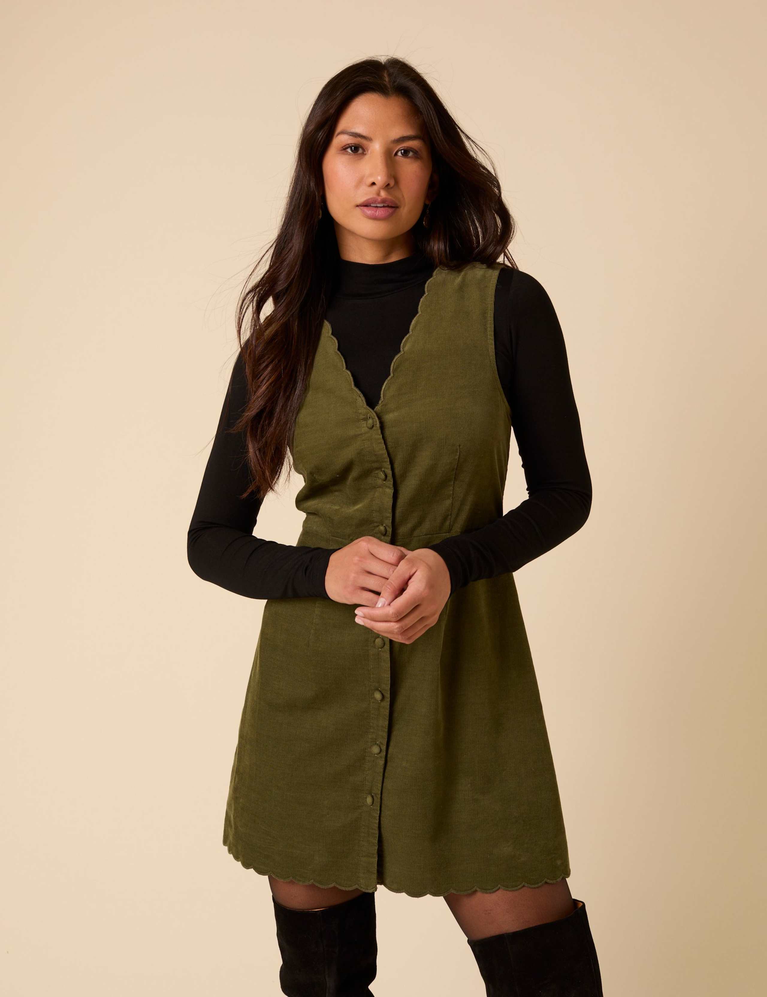 Pure Cotton Cord Mini Shift Dress 3 of 5