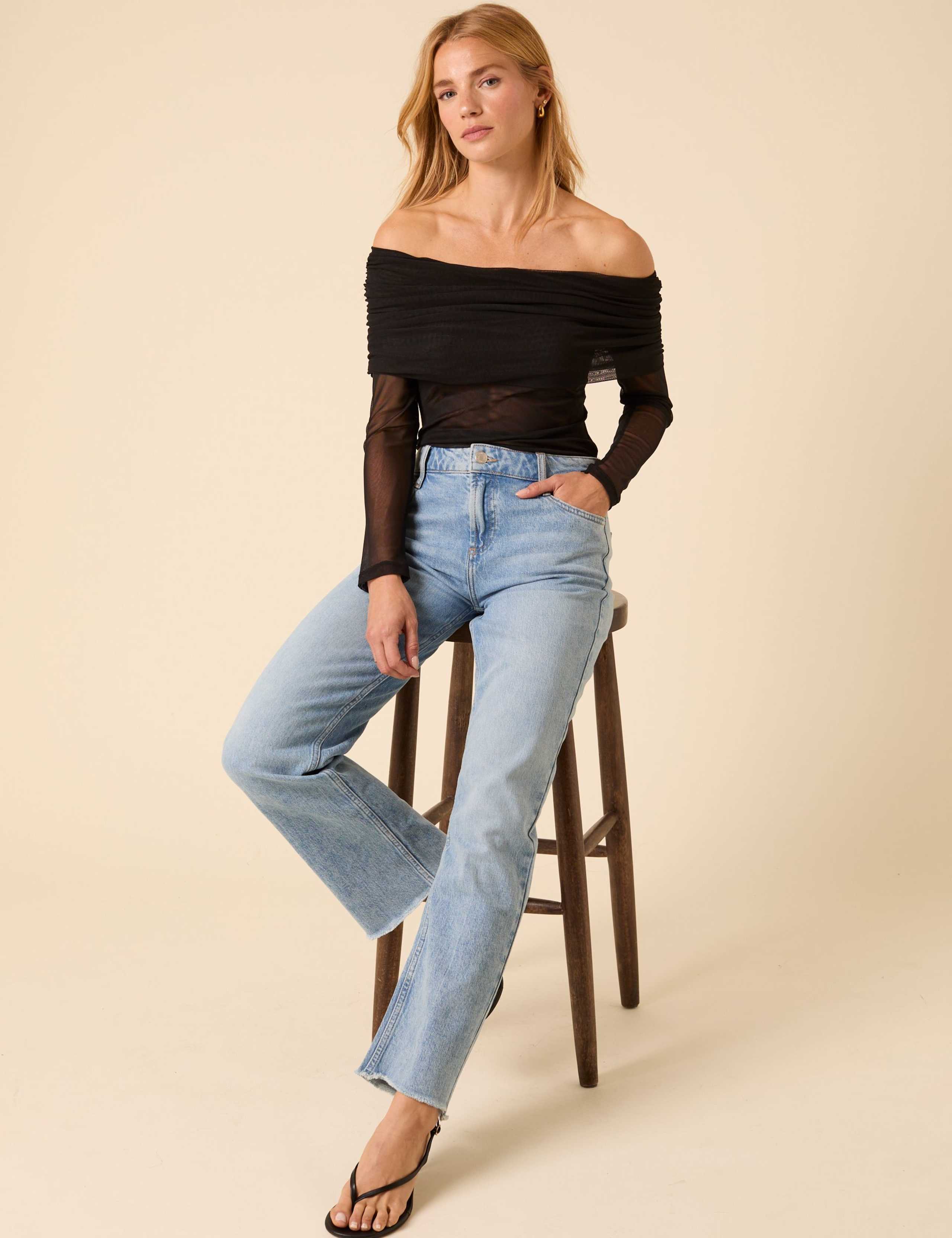 Ruched Bardot Top 4 of 5