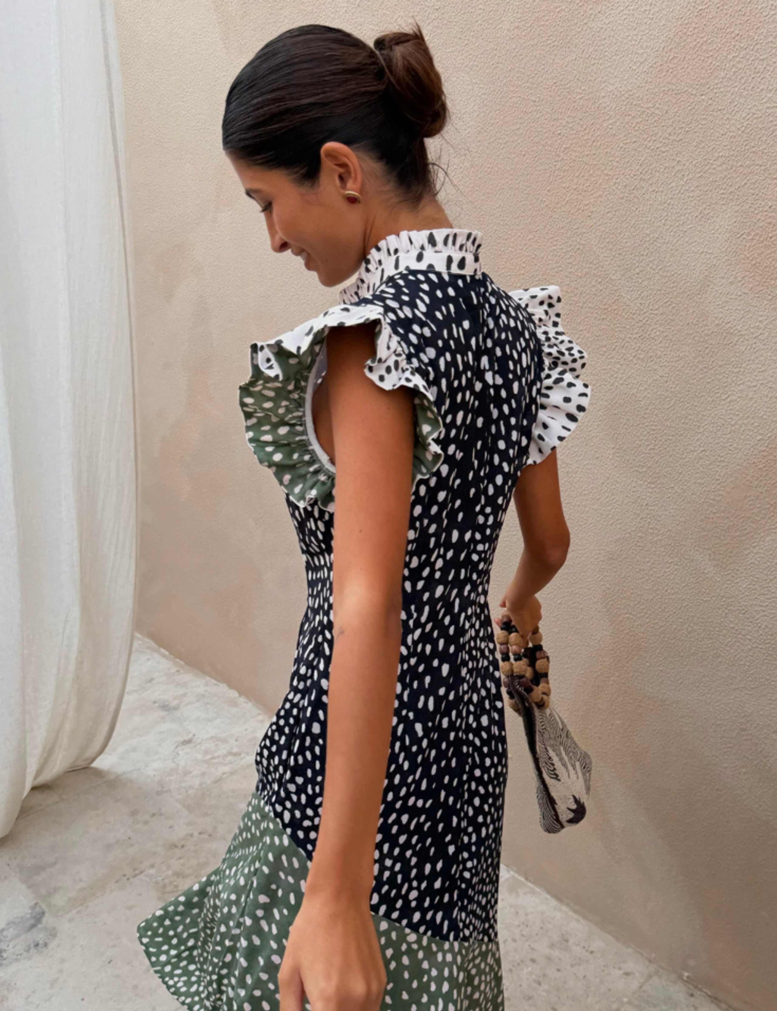 Animal Print High Neck Maxi Skater Dress 2 of 4