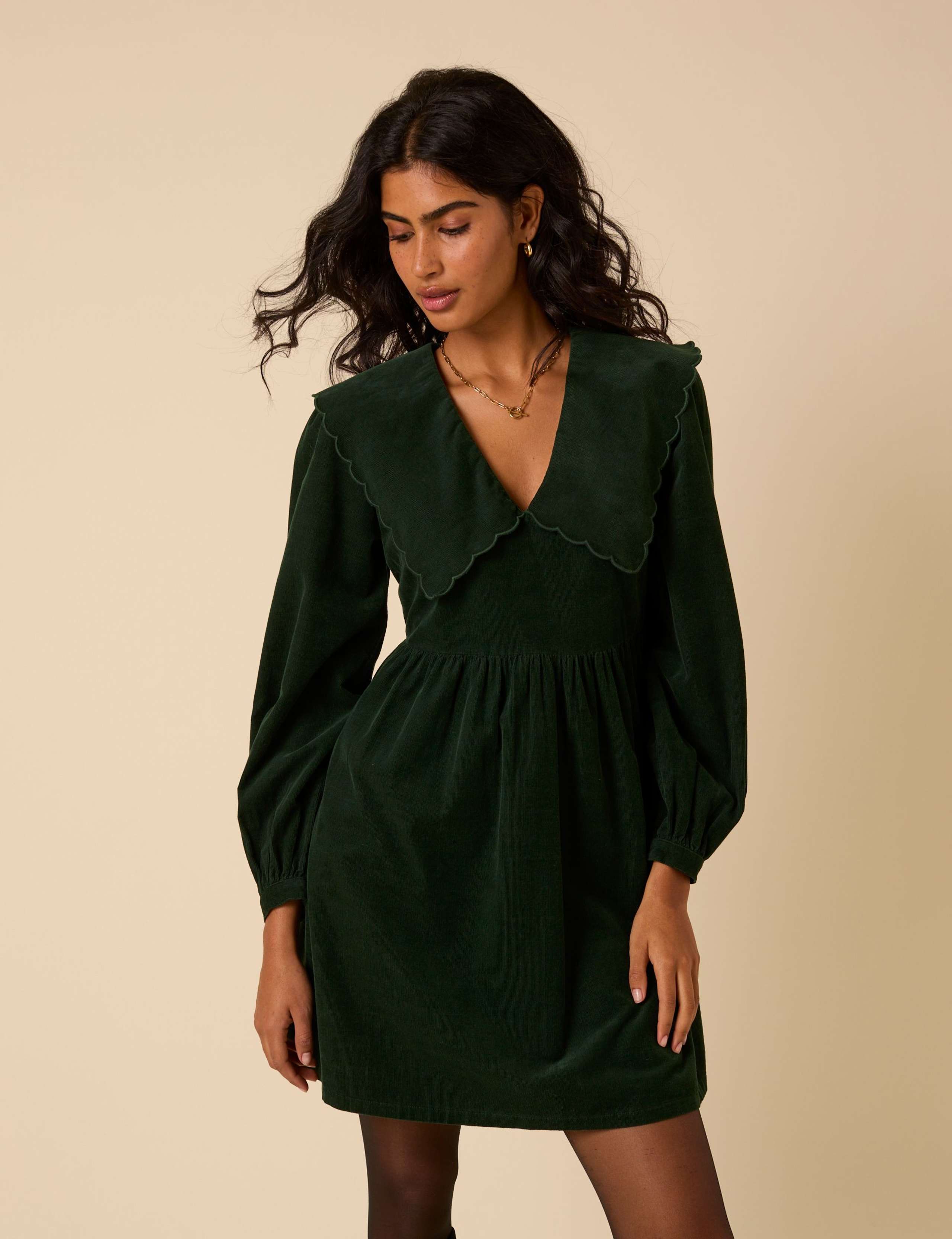 Pure Cotton Oversized Collar Mini Dress 2 of 5