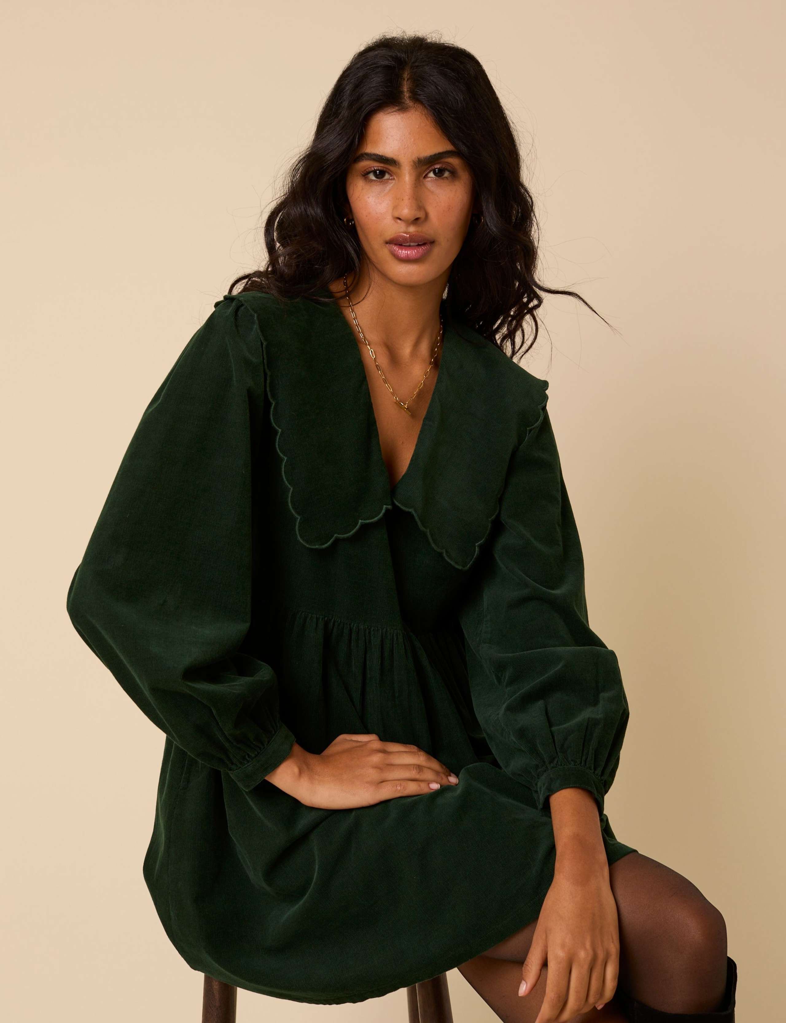 Pure Cotton Oversized Collar Mini Dress 4 of 5