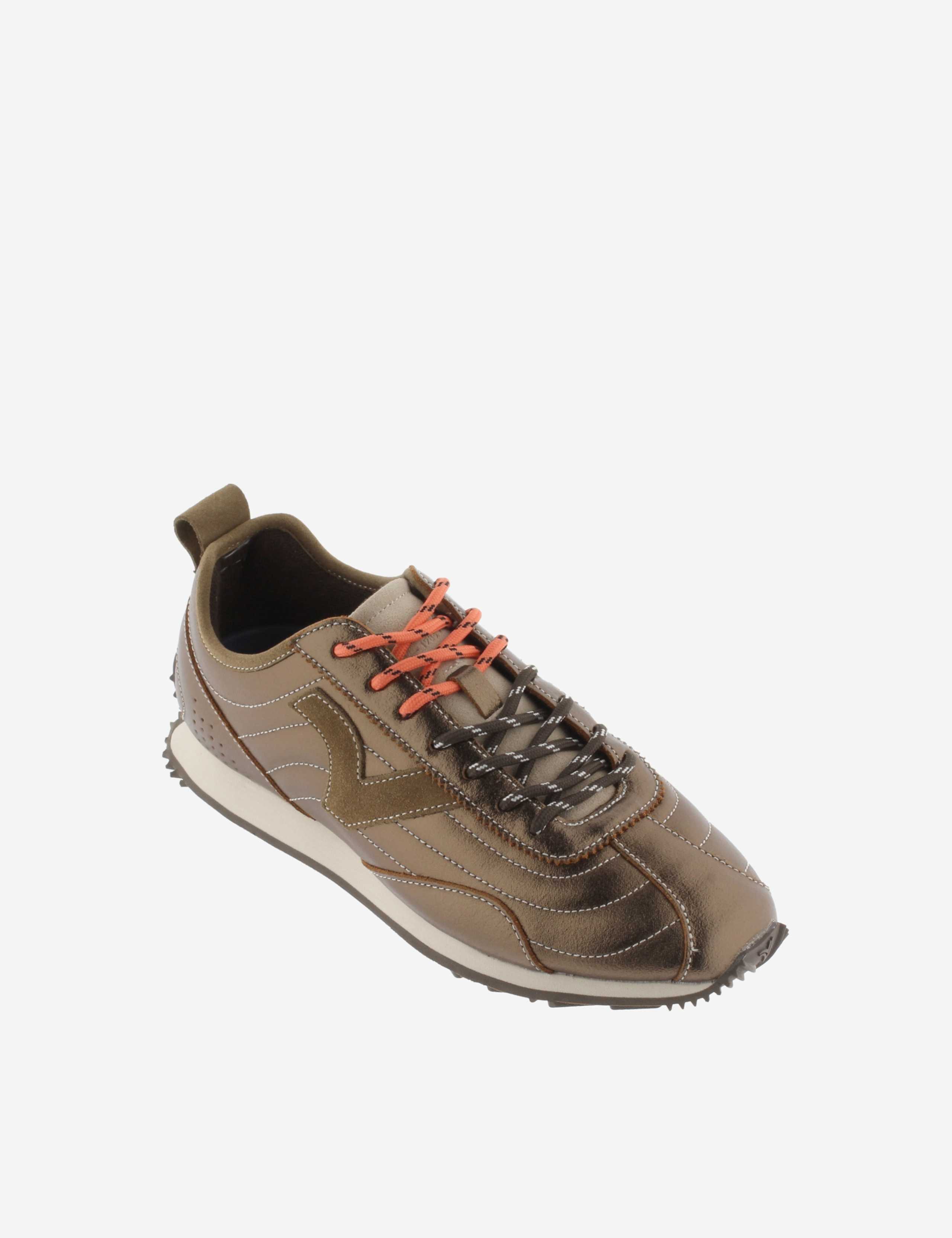 Leather Lace Up Metallic Trainers 3 of 5