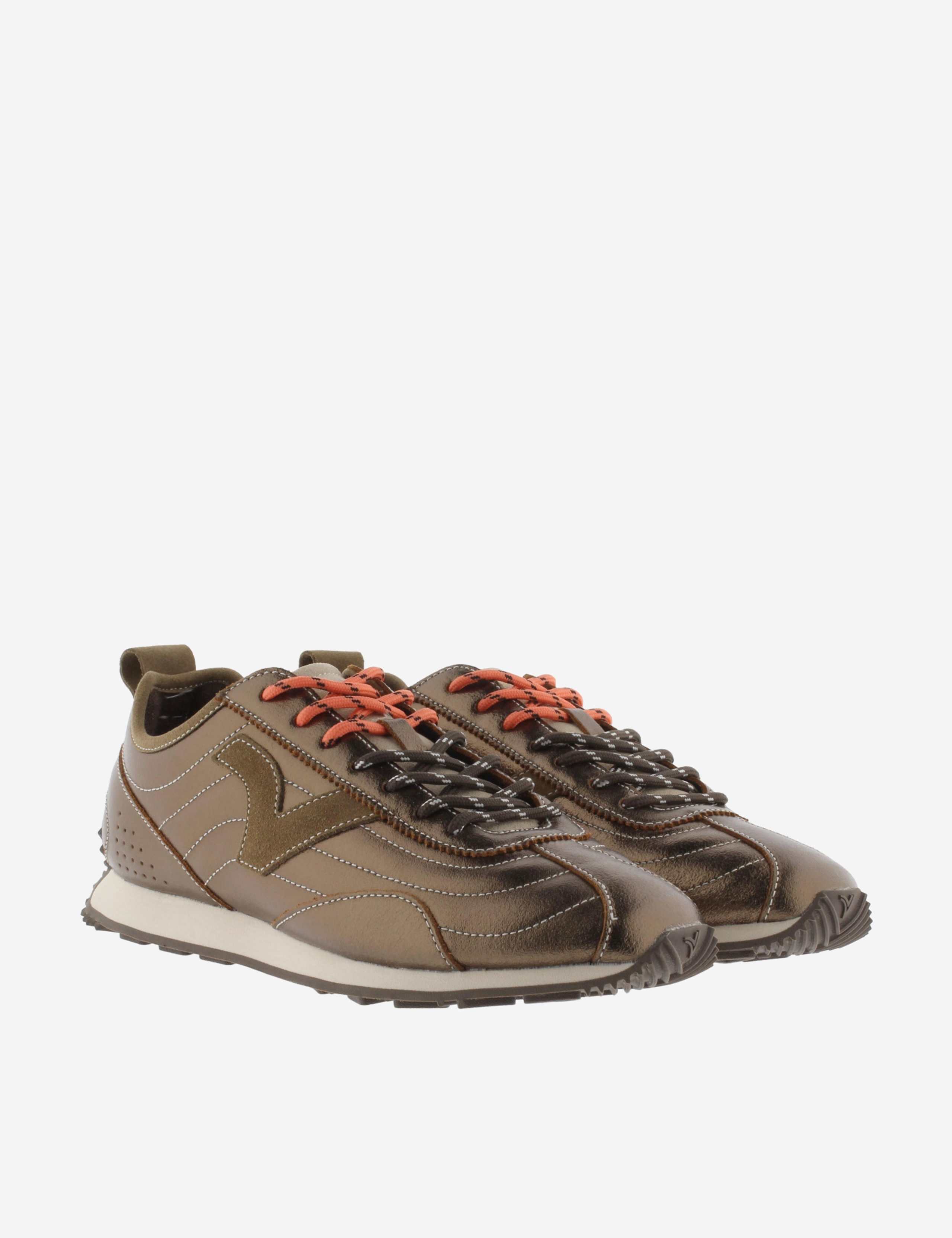Leather Lace Up Metallic Trainers 4 of 5