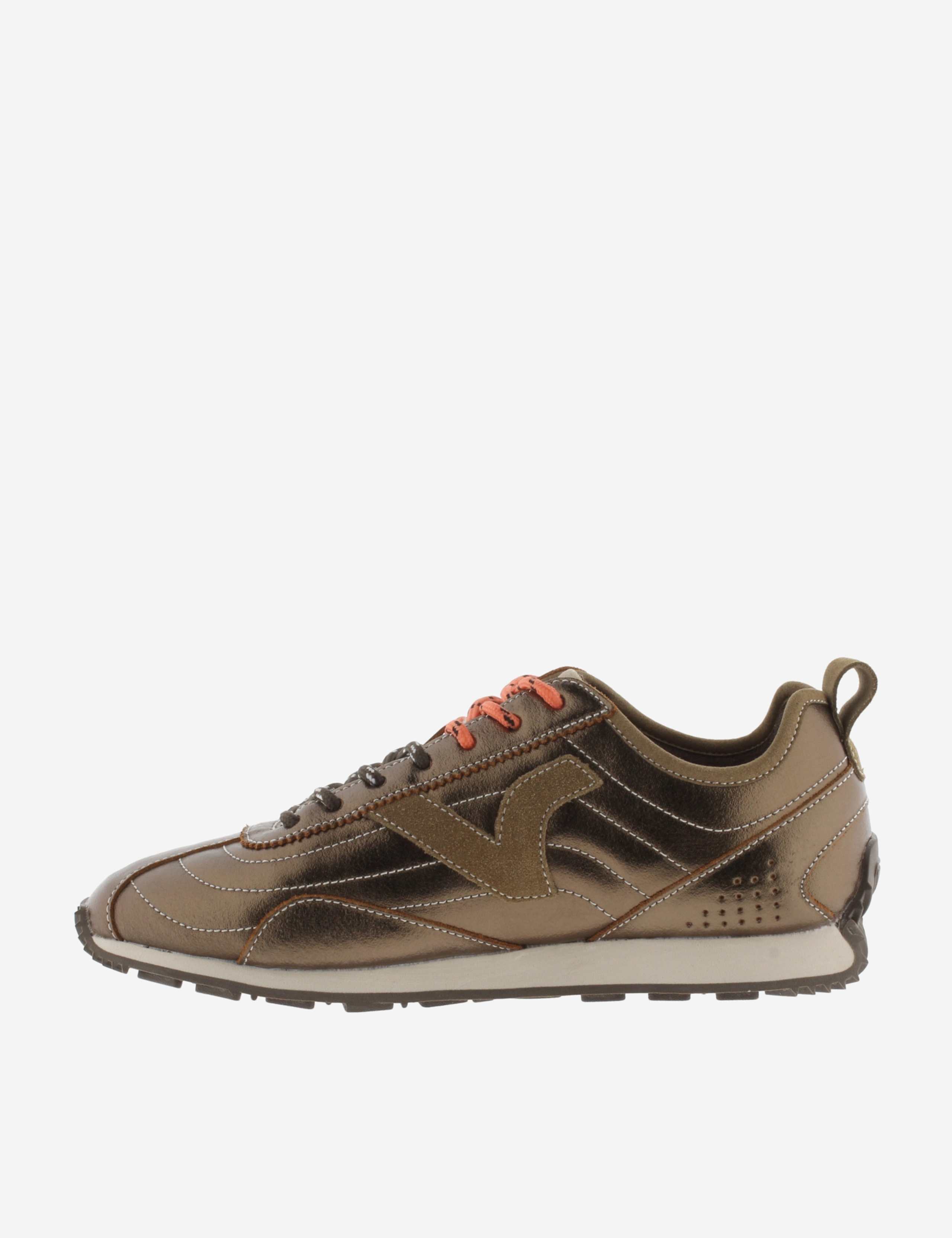 Leather Lace Up Metallic Trainers 5 of 5