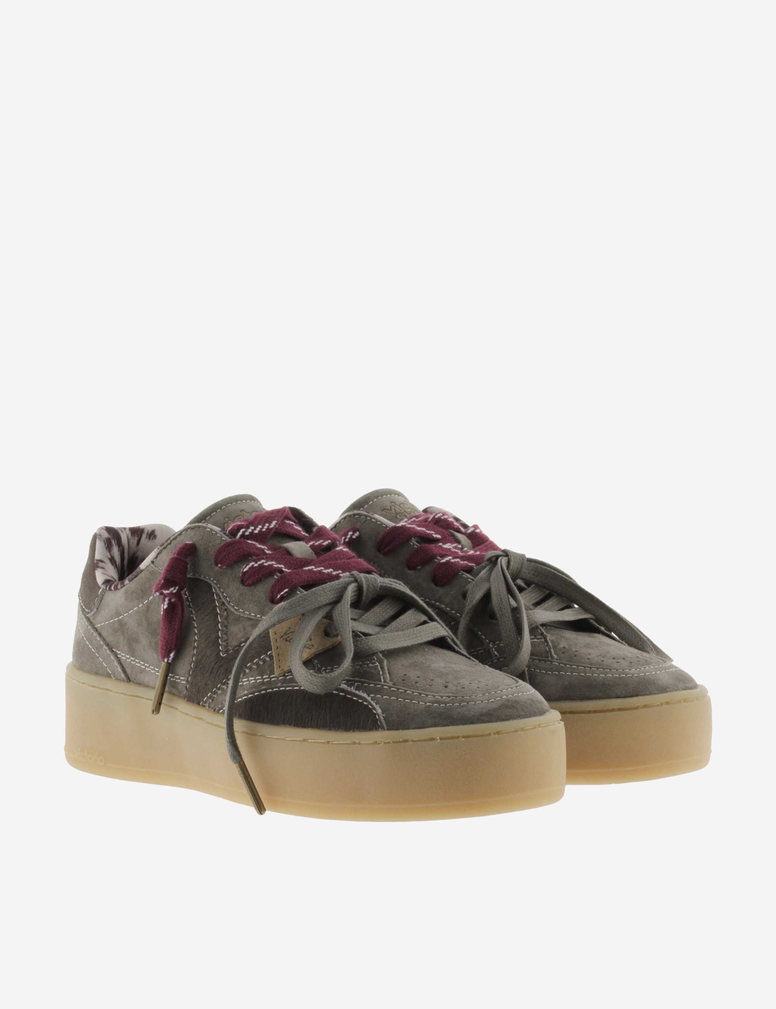 Suede Lace Up Platform Trainers 4 of 5