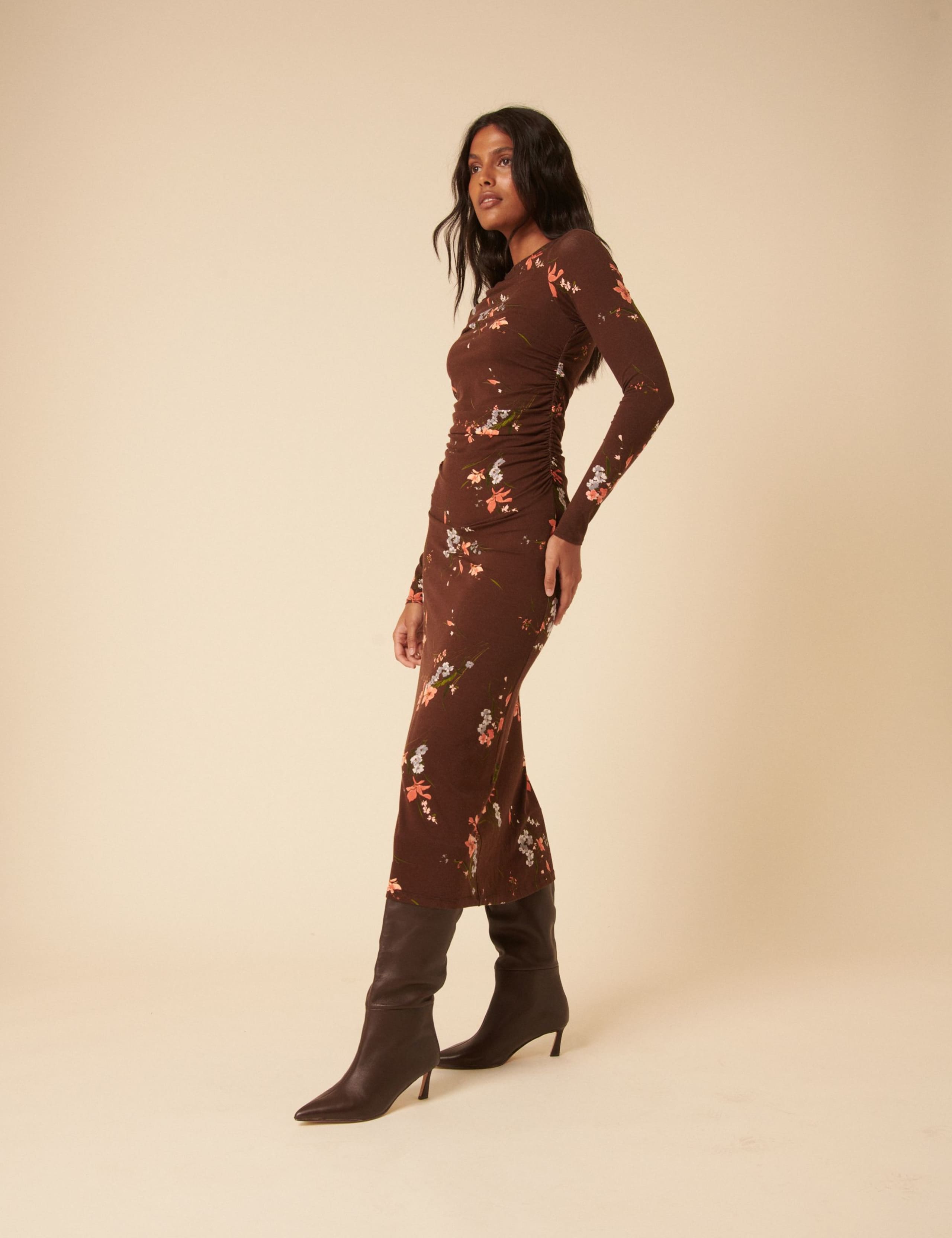 Floral Midaxi Bodycon Dress 3 of 6