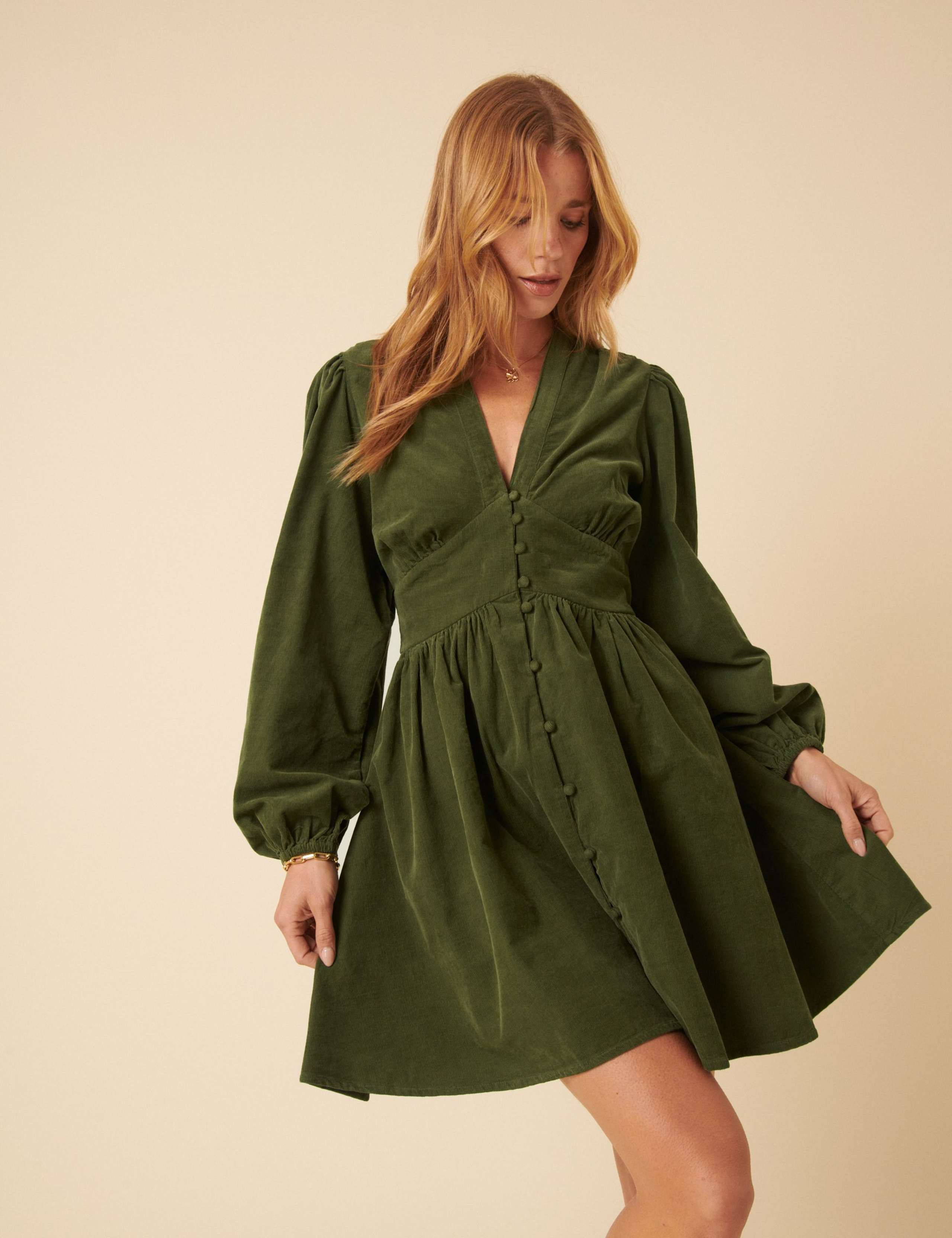 Pure Cotton Cord Mini Skater Dress 3 of 5