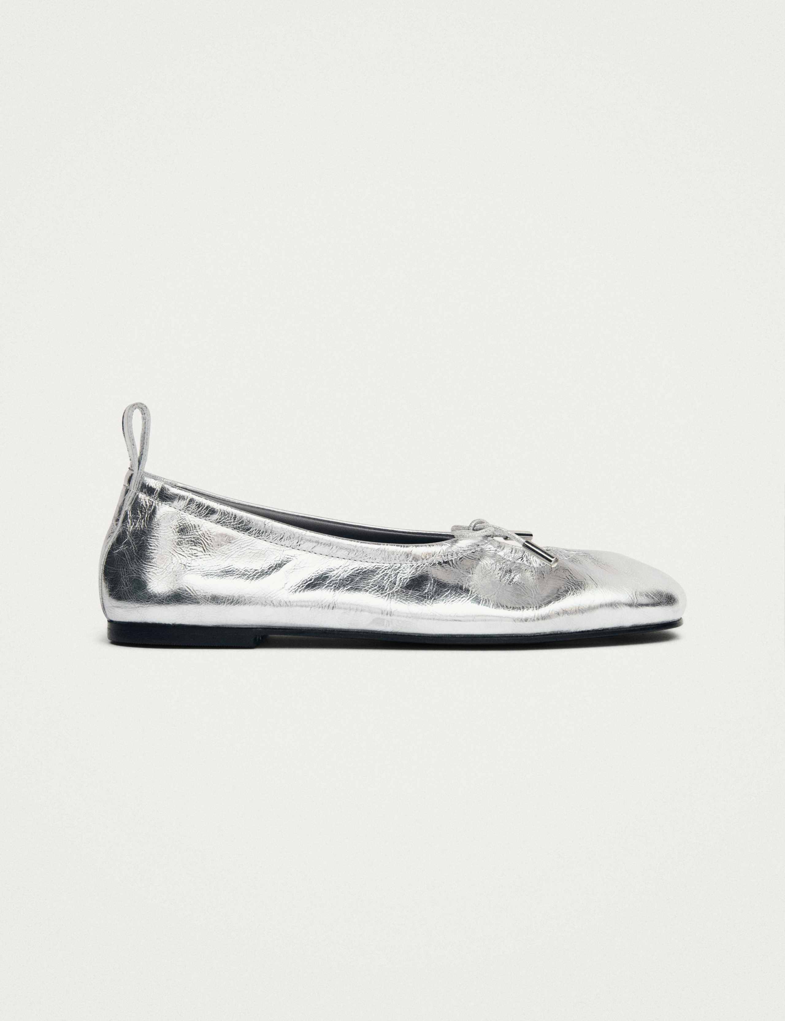 Rosalind Leather Metallic Bow Flat Ballet Pumps 1 of 6