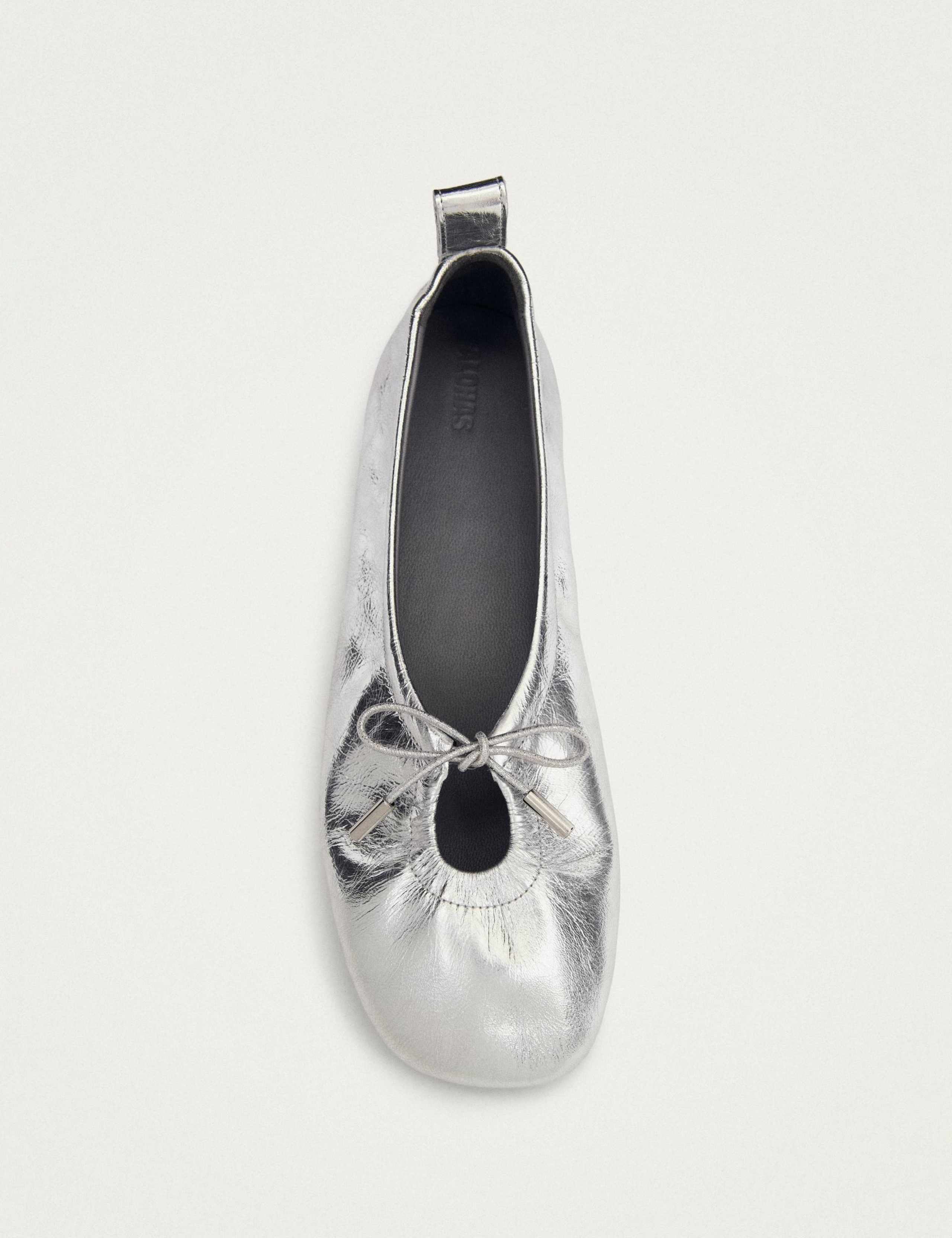 Rosalind Leather Metallic Bow Flat Ballet Pumps 5 of 6