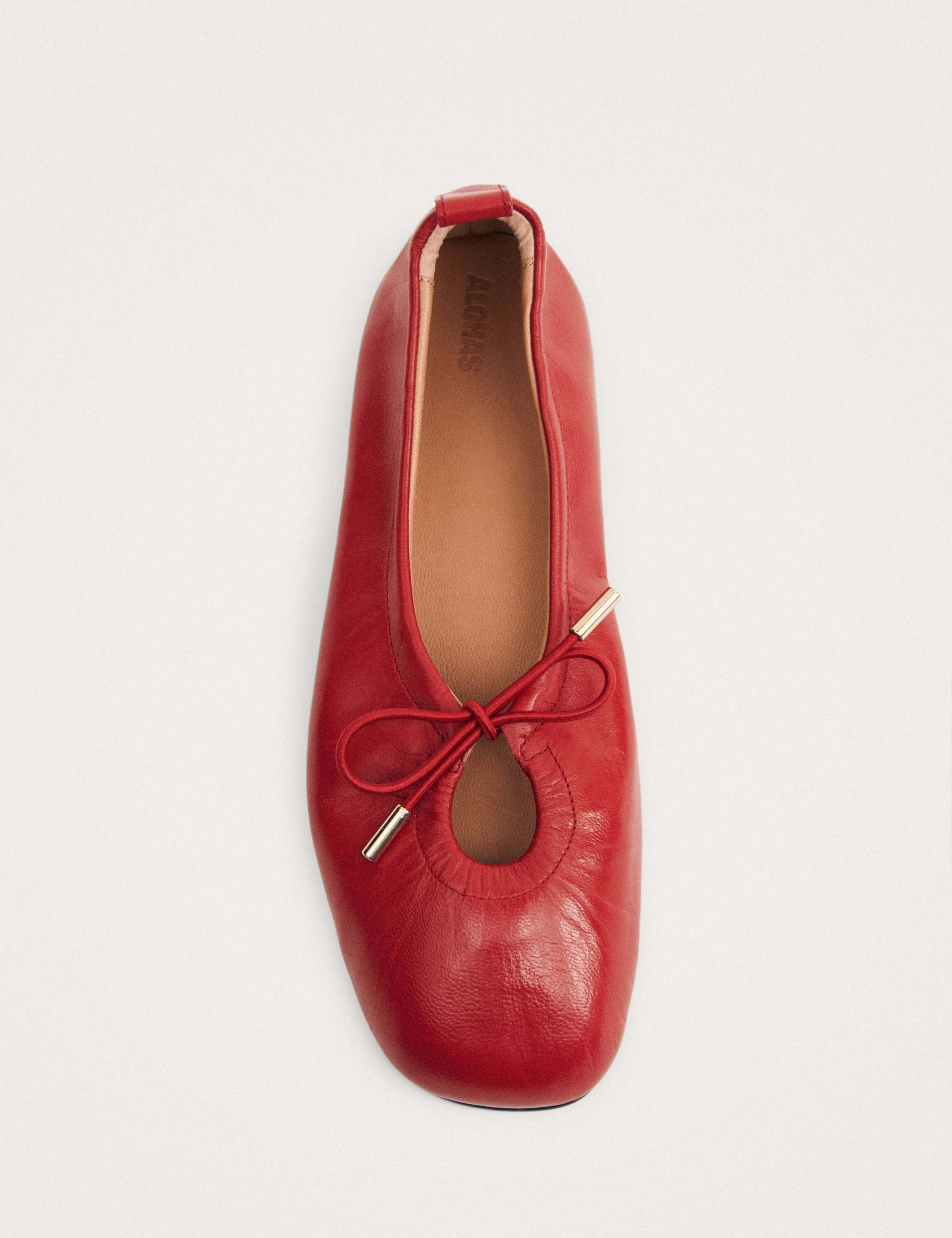 Rosalind Leather Bow Flat Ballet Pumps 2 of 5