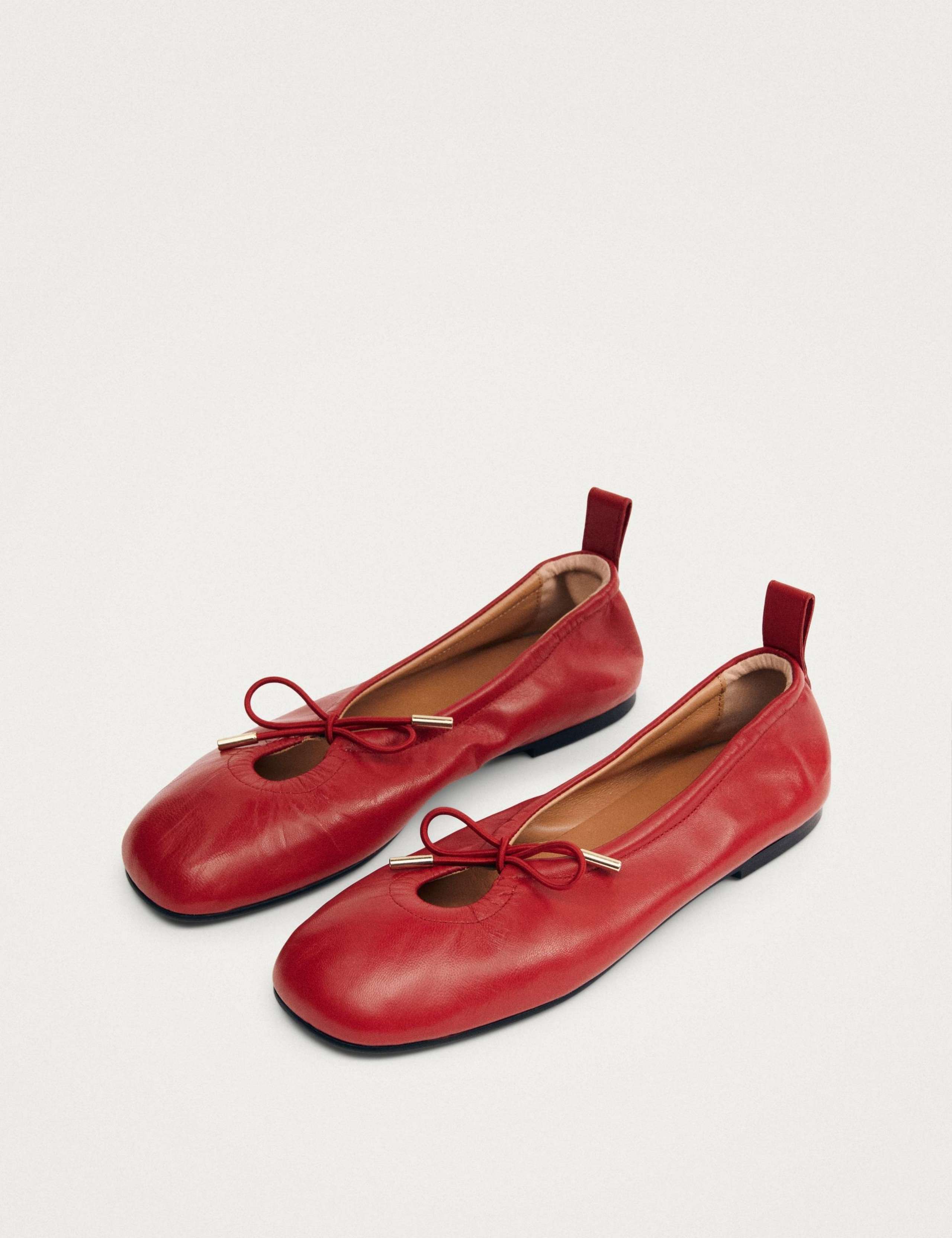 Rosalind Leather Bow Flat Ballet Pumps 4 of 5