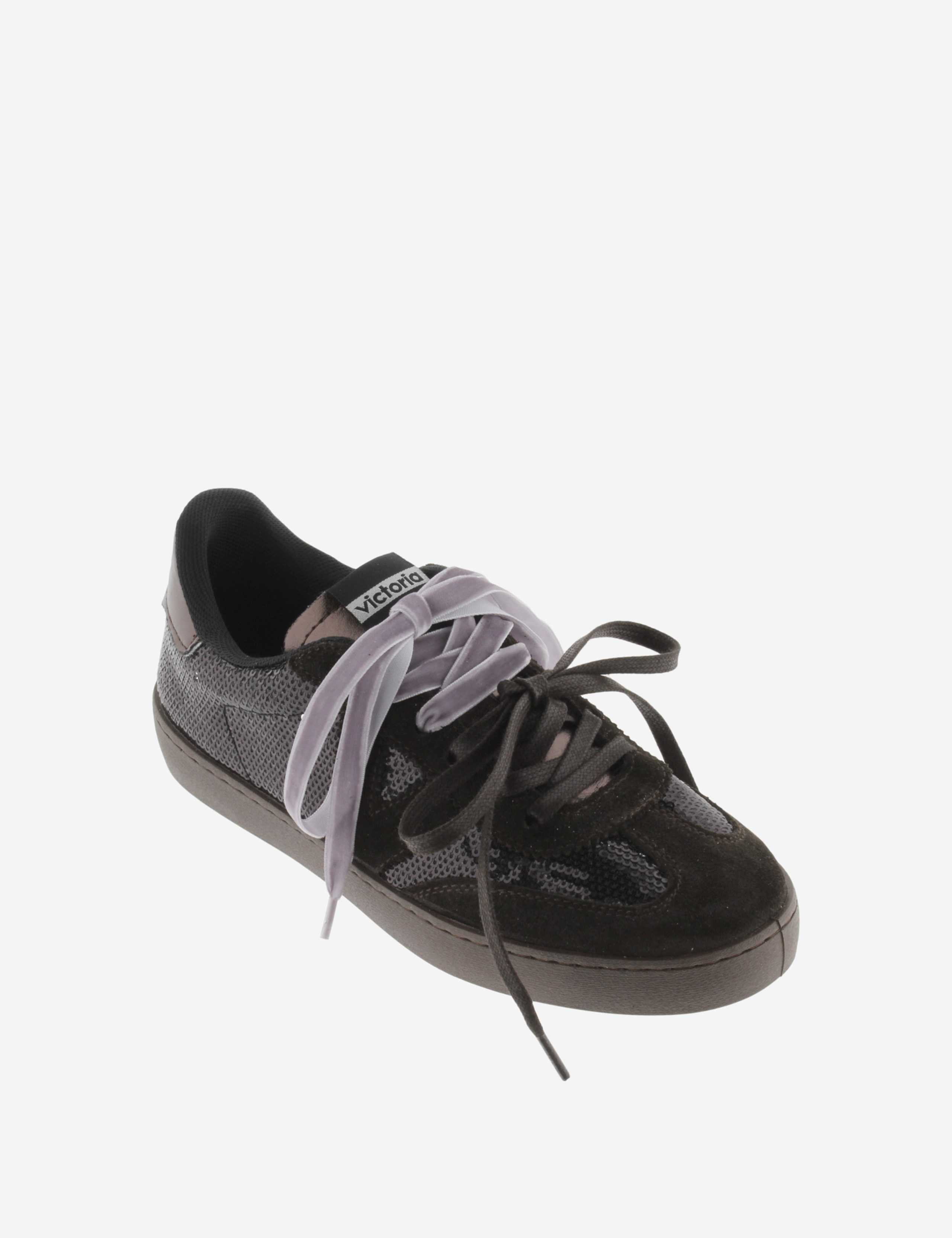 Leather Lace Up Sparkly Trainers 2 of 5