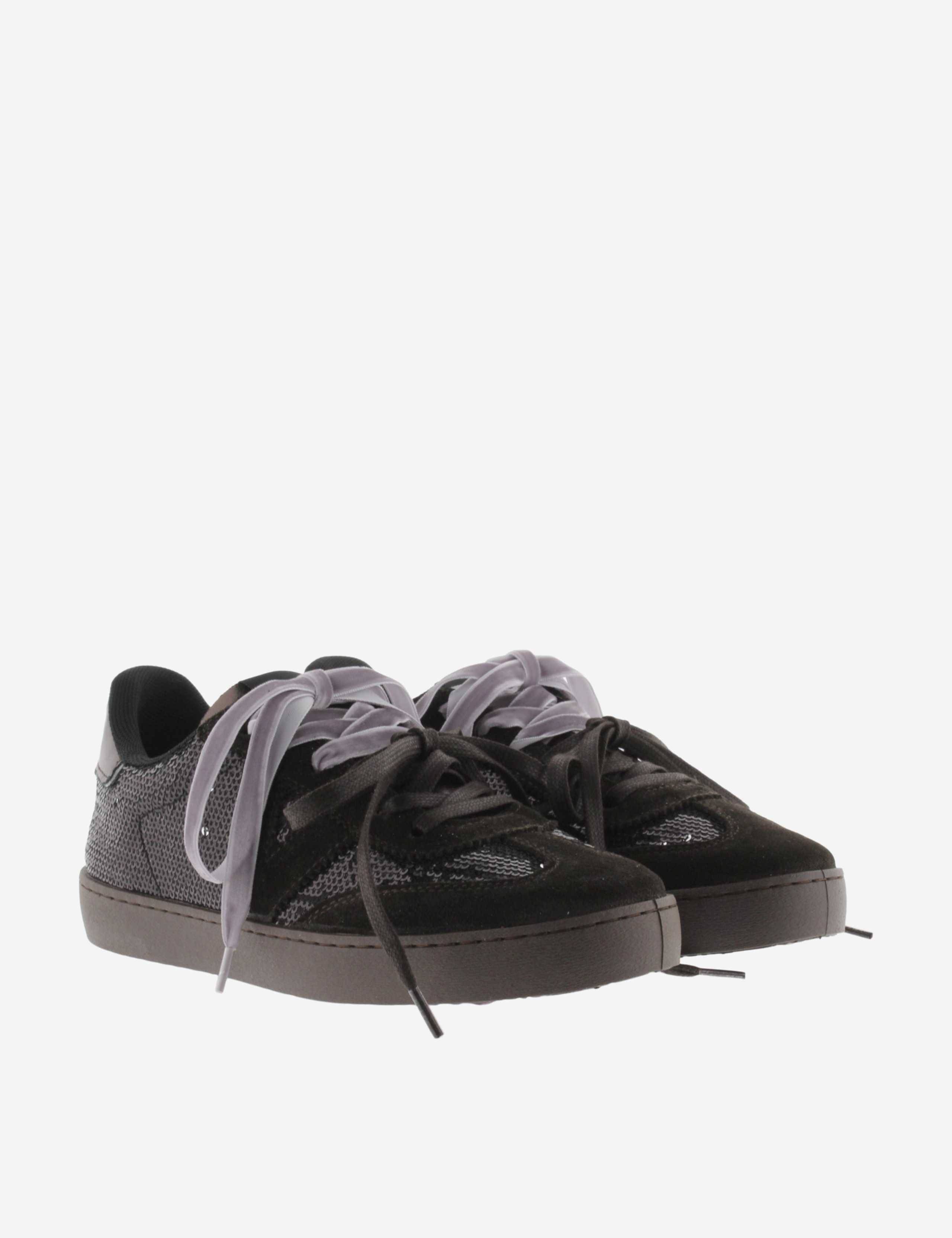 Leather Lace Up Sparkly Trainers 3 of 5