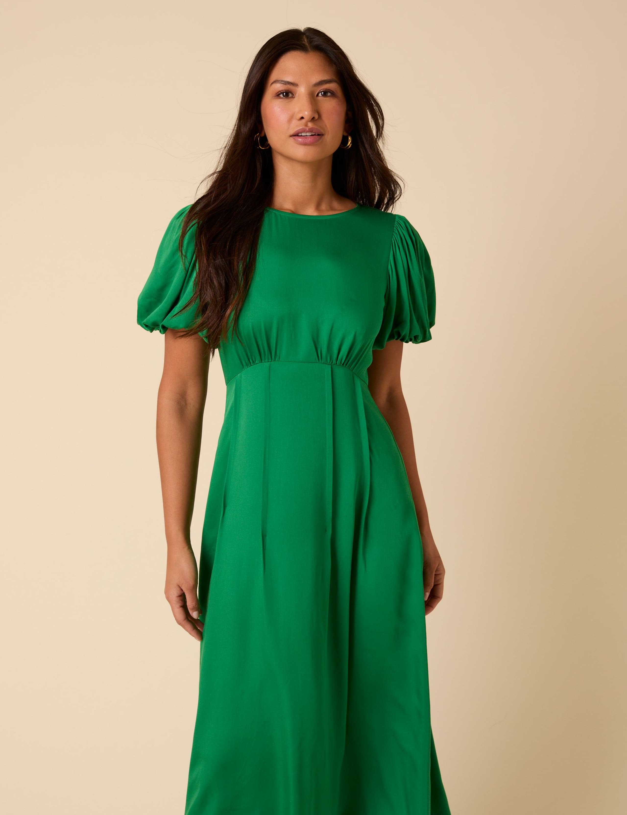 Satin Midi Tea Dress 4 of 5