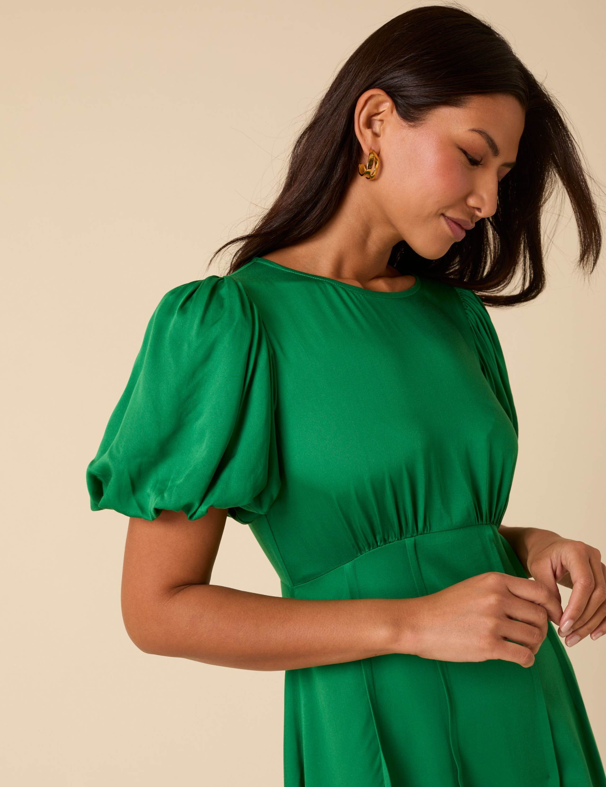 Satin Midi Tea Dress 5 of 5