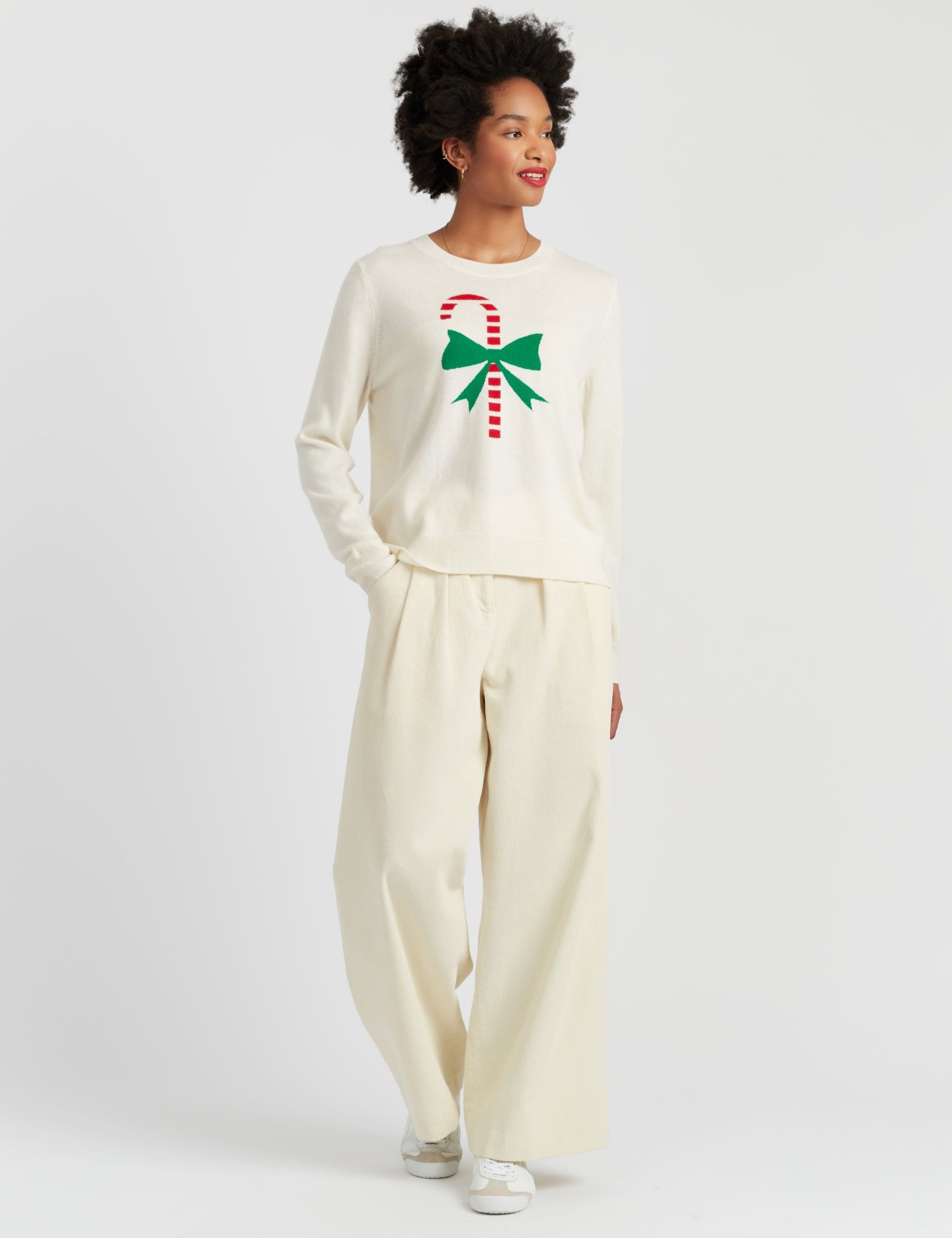 Wool and Cashmere Candy Cane Jumper 1 of 4