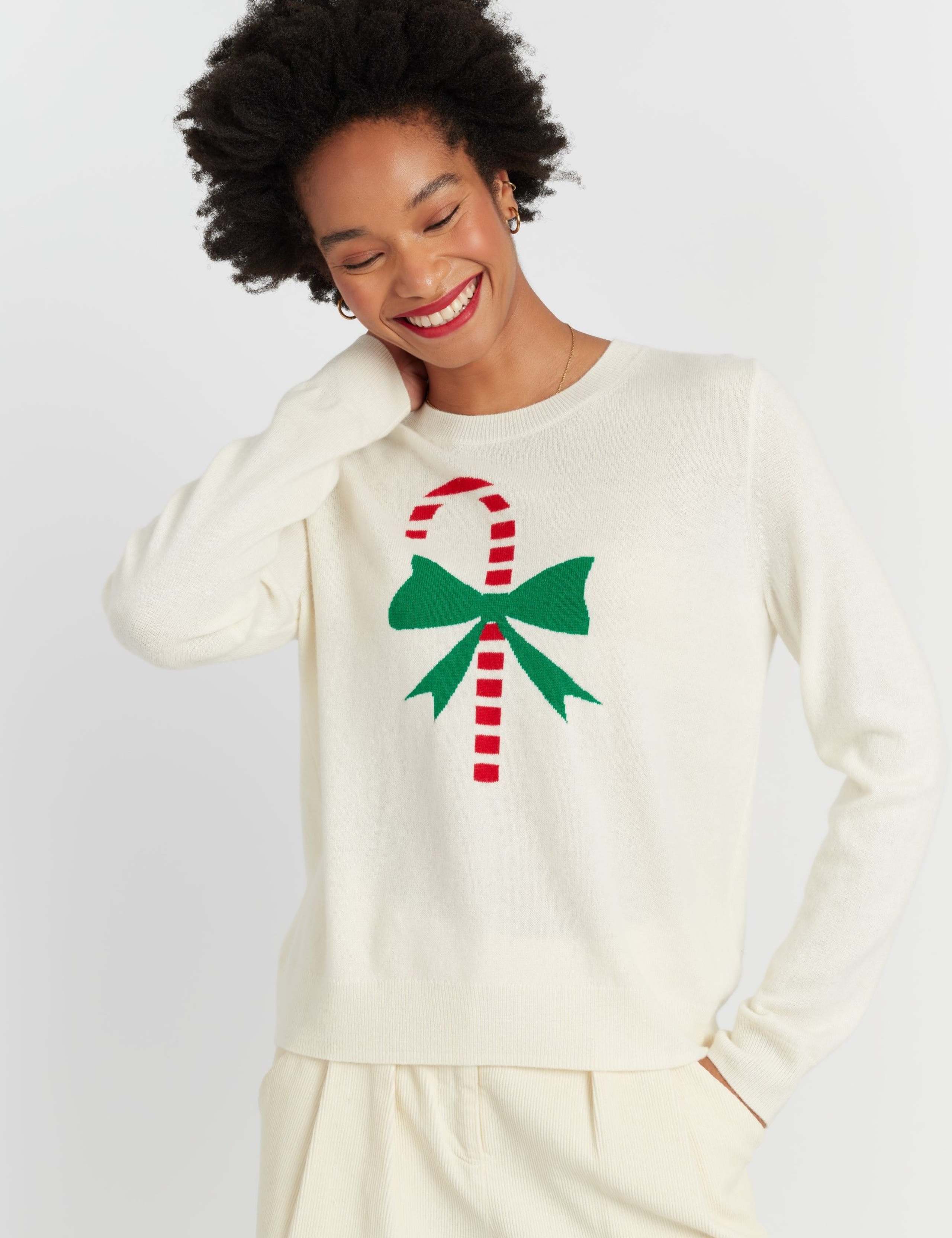Wool and Cashmere Candy Cane Jumper 4 of 4